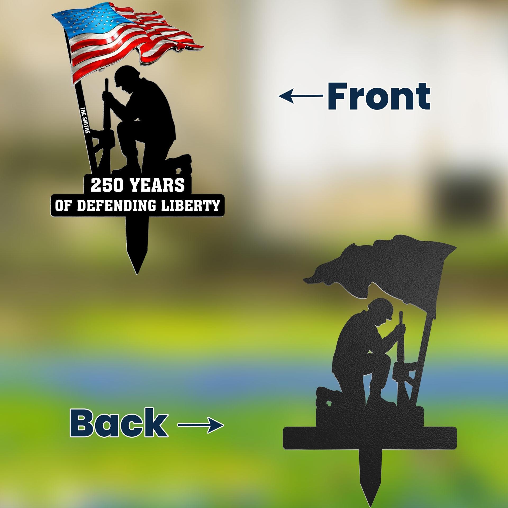 Personalized 250 Years Metal Garden Stake | Blind Dropship, MOQ 1 - Acrylic Garden Stake Detail | Wholesale POD Supplier | MCDFL