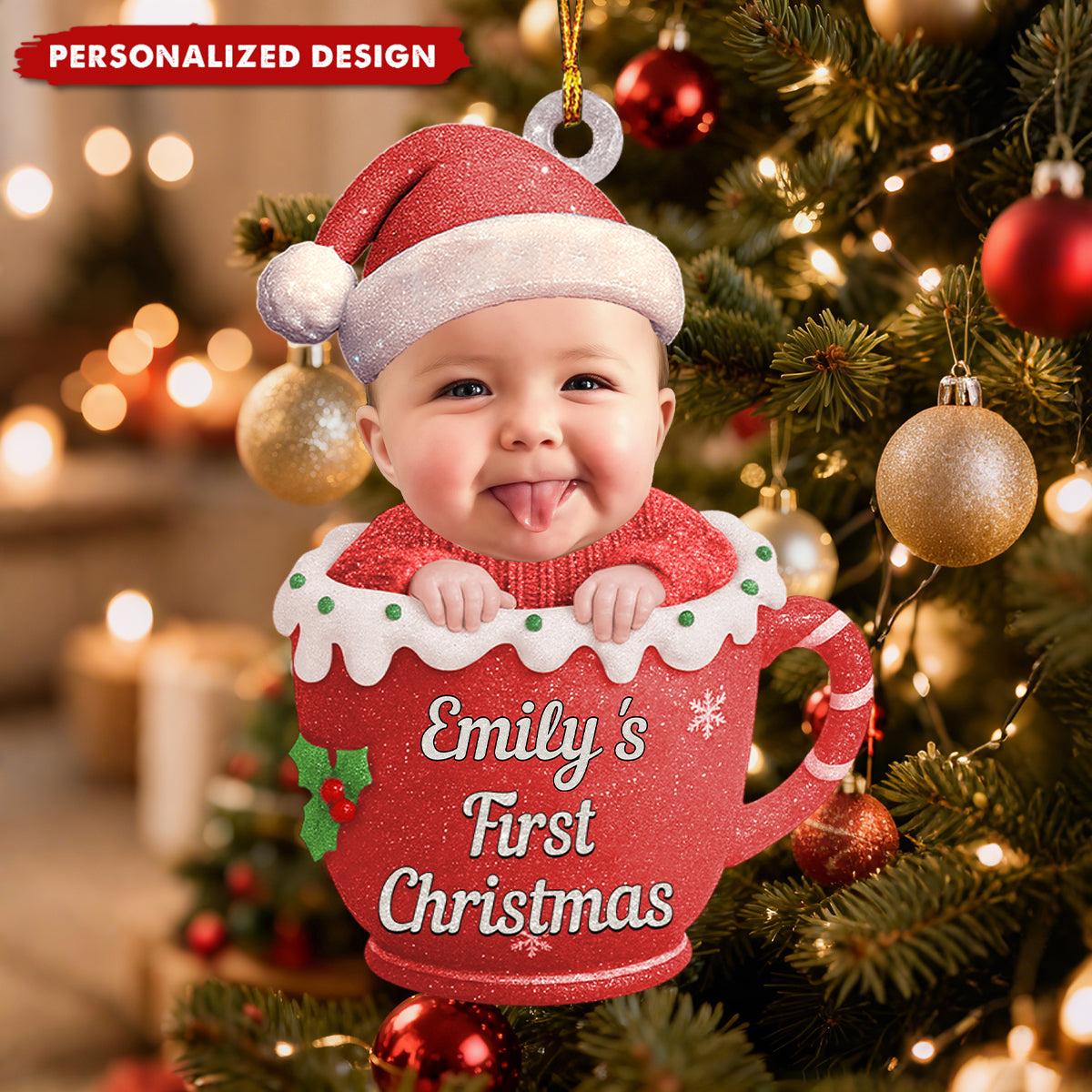 Personalized Baby's First Christmas Acrylic Ornament | Blind Dropship, No Minimum Order - Acrylic Ornament Detail | Wholesale POD Supplier | MCDFL