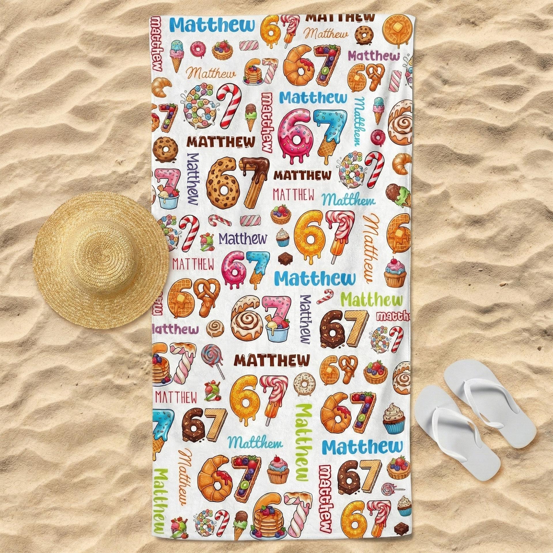 Custom Ice Cream Name Beach Towel | Unbranded Fulfillment, 1-Piece Minimum - Custom Beach Towel Wholesale | POD Dropship Supplier | MCDFL
