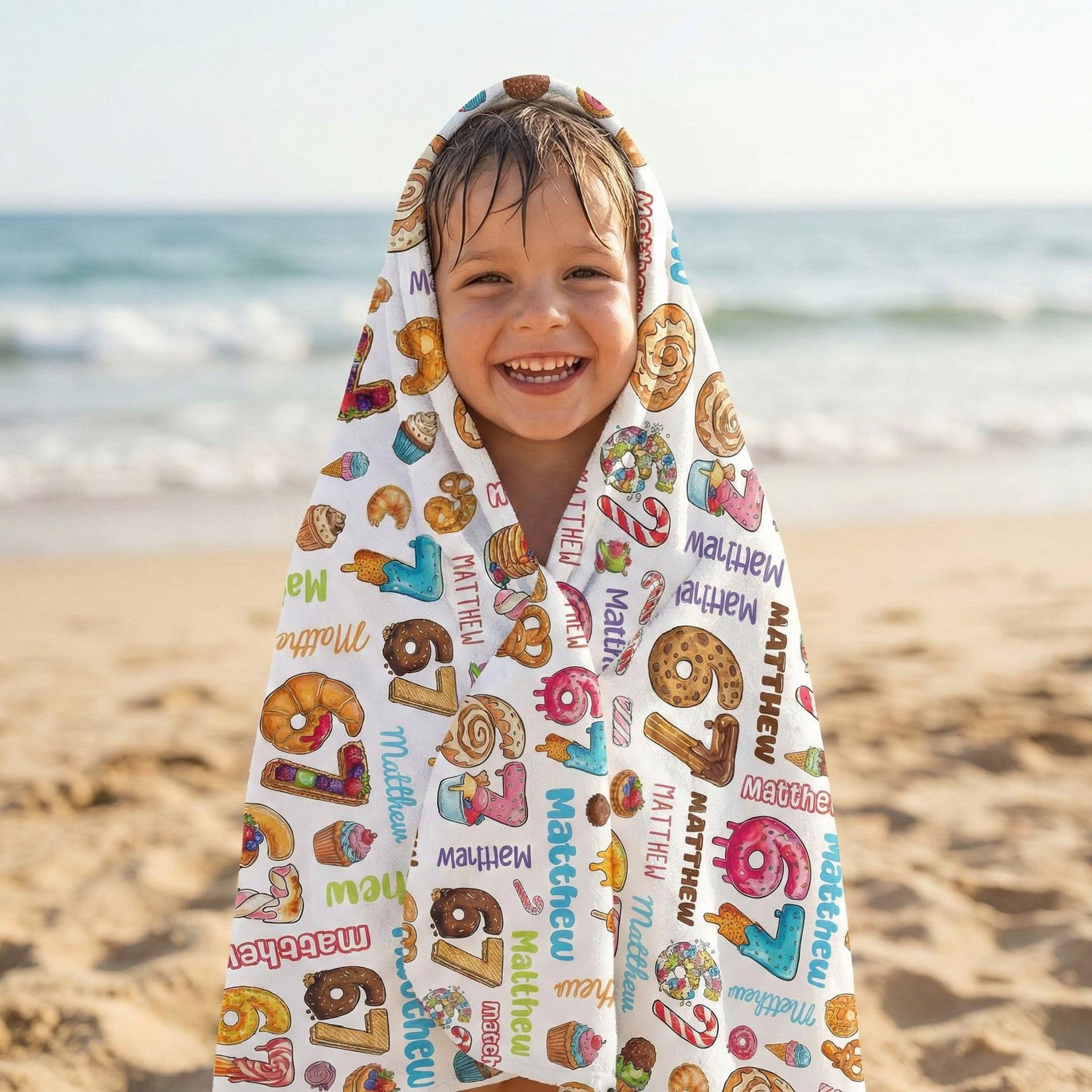 Custom Ice Cream Name Beach Towel | Unbranded Fulfillment, 1-Piece Minimum - Beach Towel Detail | Wholesale POD Supplier | MCDFL