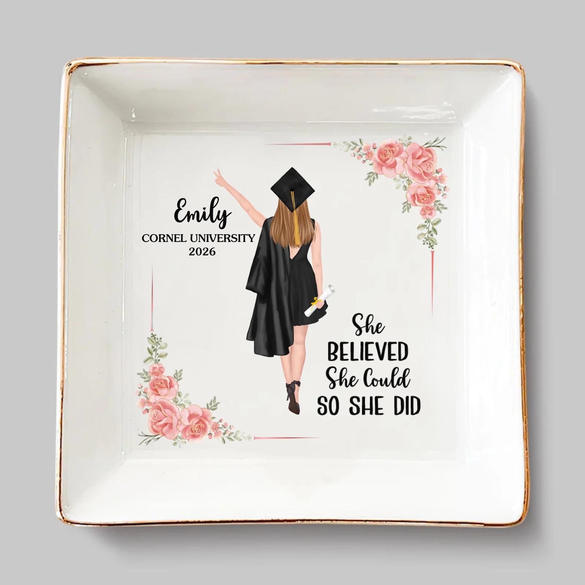 Personalized Graduation Ceramic Jewelry Dish | Custom Print on Demand, 1-Piece Minimum gallery thumbnail - Jewelry Dish
