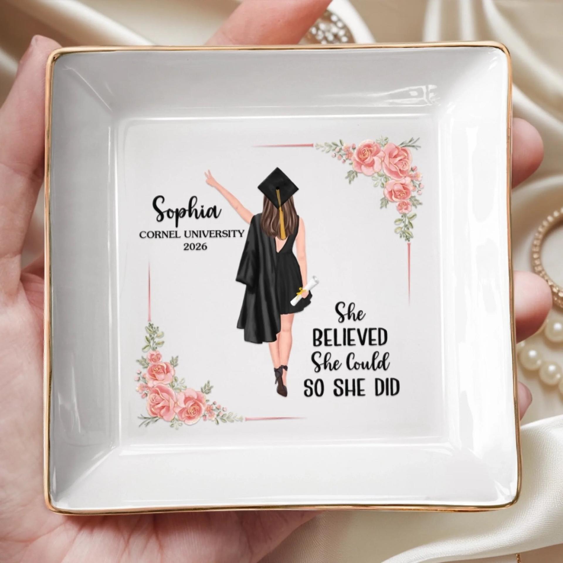Personalized Graduation Ceramic Jewelry Dish | Custom Print on Demand, 1-Piece Minimum gallery thumbnail - Jewelry Dish
