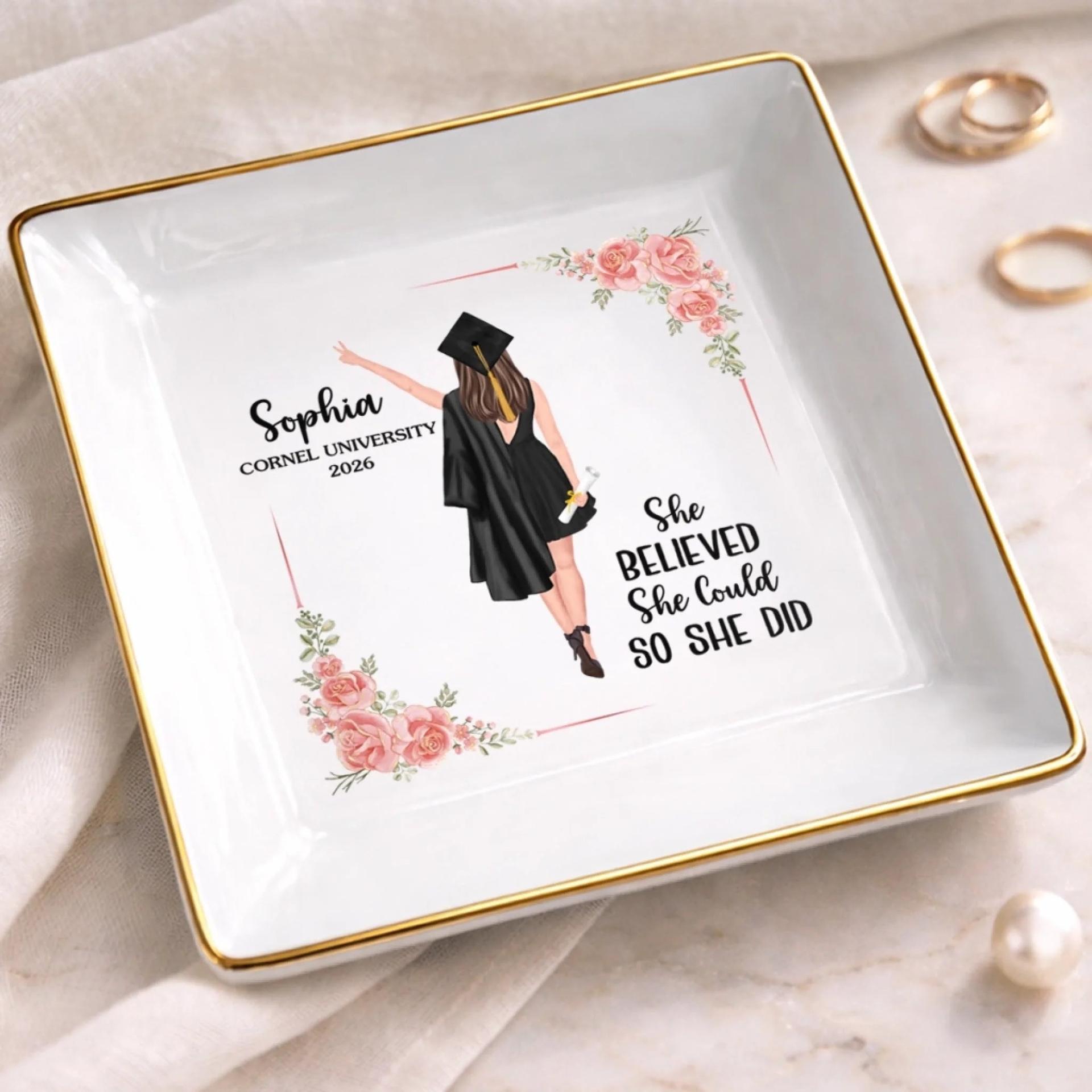 Personalized Graduation Ceramic Jewelry Dish | Custom Print on Demand, 1-Piece Minimum gallery thumbnail - Jewelry Dish
