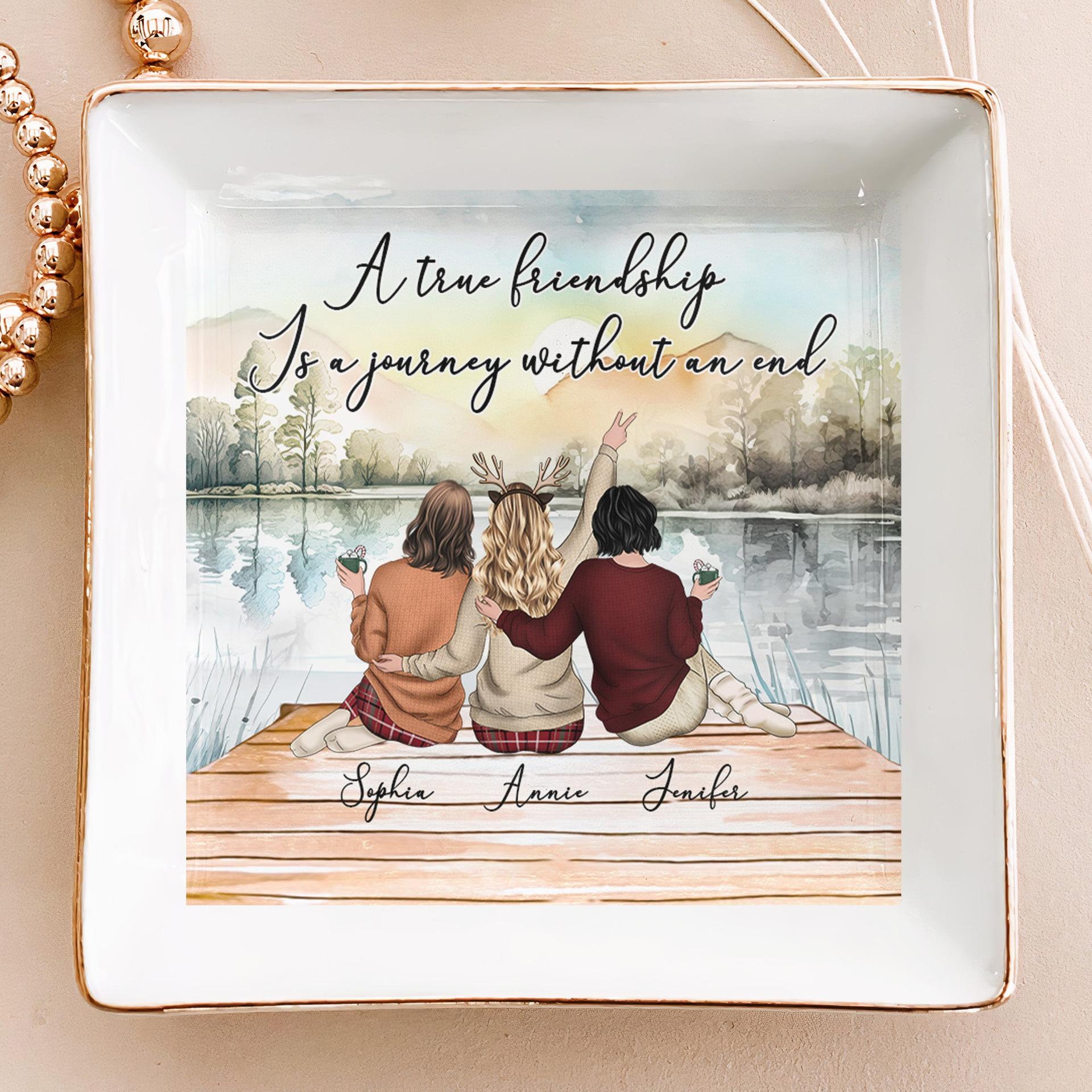 Personalized Ceramic Jewelry Dish for Best Friend | POD Dropship, MOQ 1 - Custom Jewelry Dish Wholesale | MCDFL