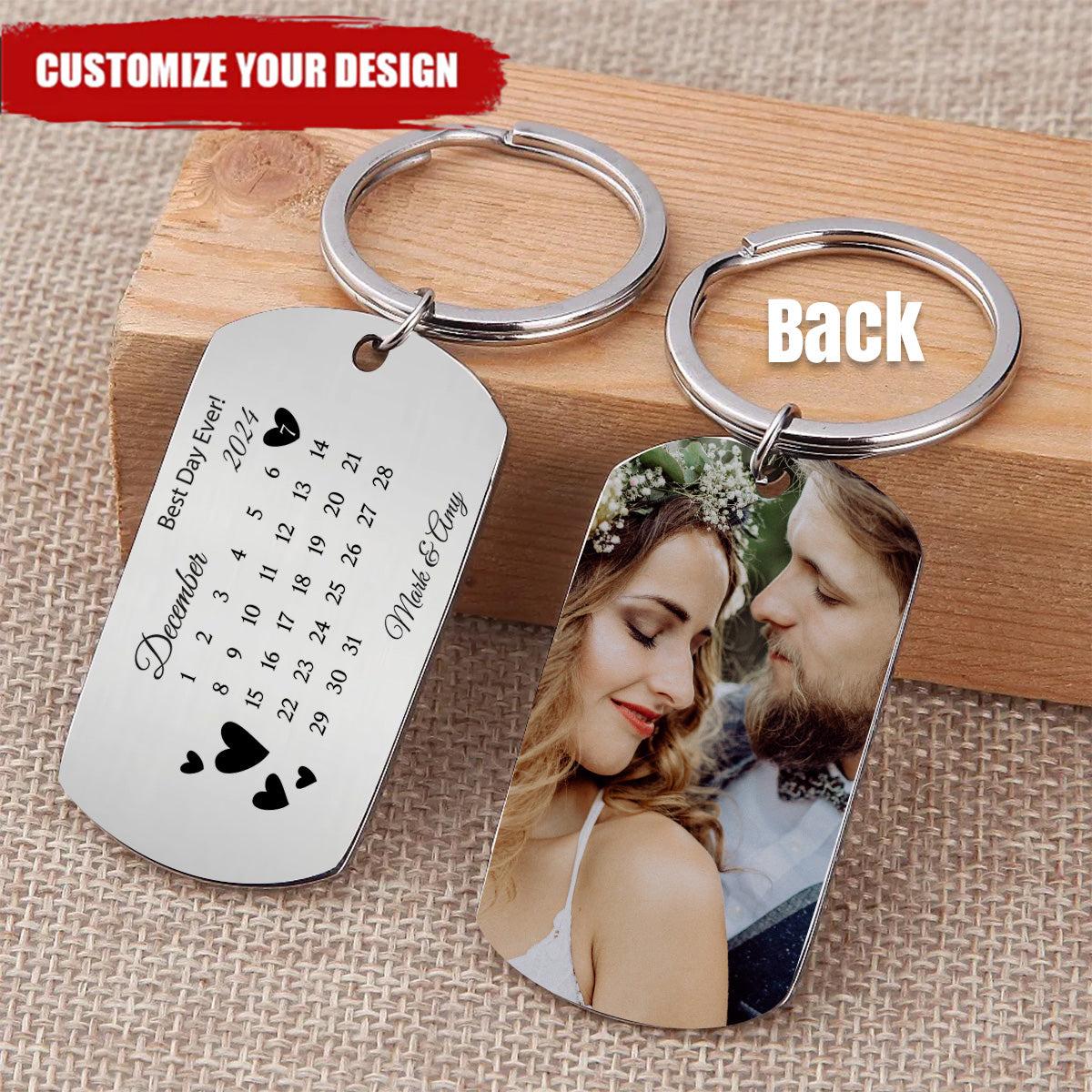 Engraved Anniversary Steel Keychain | Custom POD, Blind Dropship - Steel Keychain Detail | Wholesale POD Supplier | MCDFL