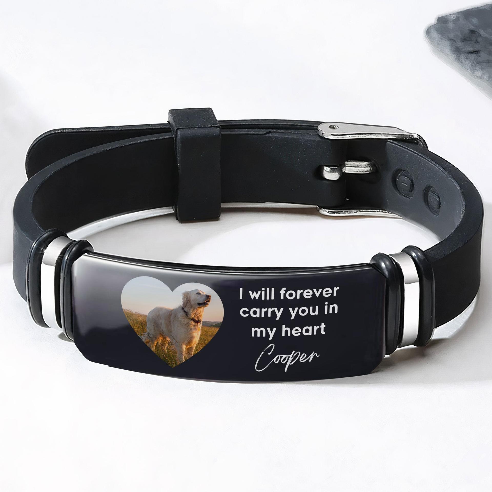 Pet Memorial Photo Engraved Bracelet | Custom POD, Blind Dropshipping - Custom Engraved Bracelet Wholesale | MCDFL