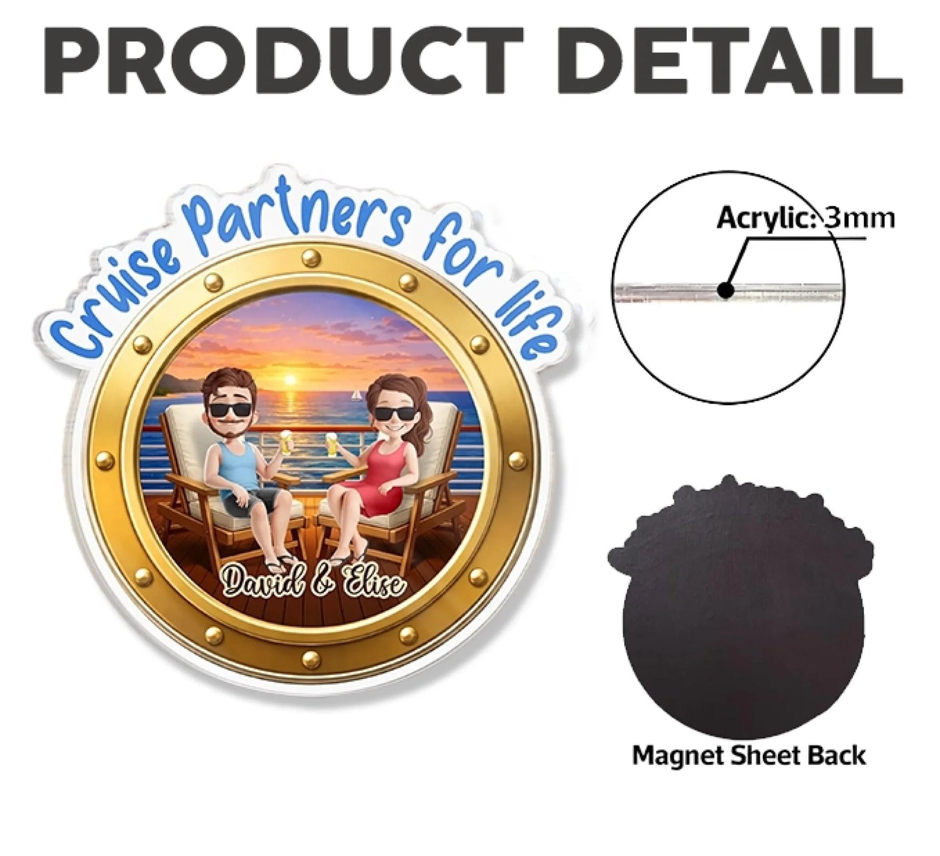 Personalized Cruise Door Magnet | Custom Print on Demand, Factory Direct gallery thumbnail - Acrylic Magnet