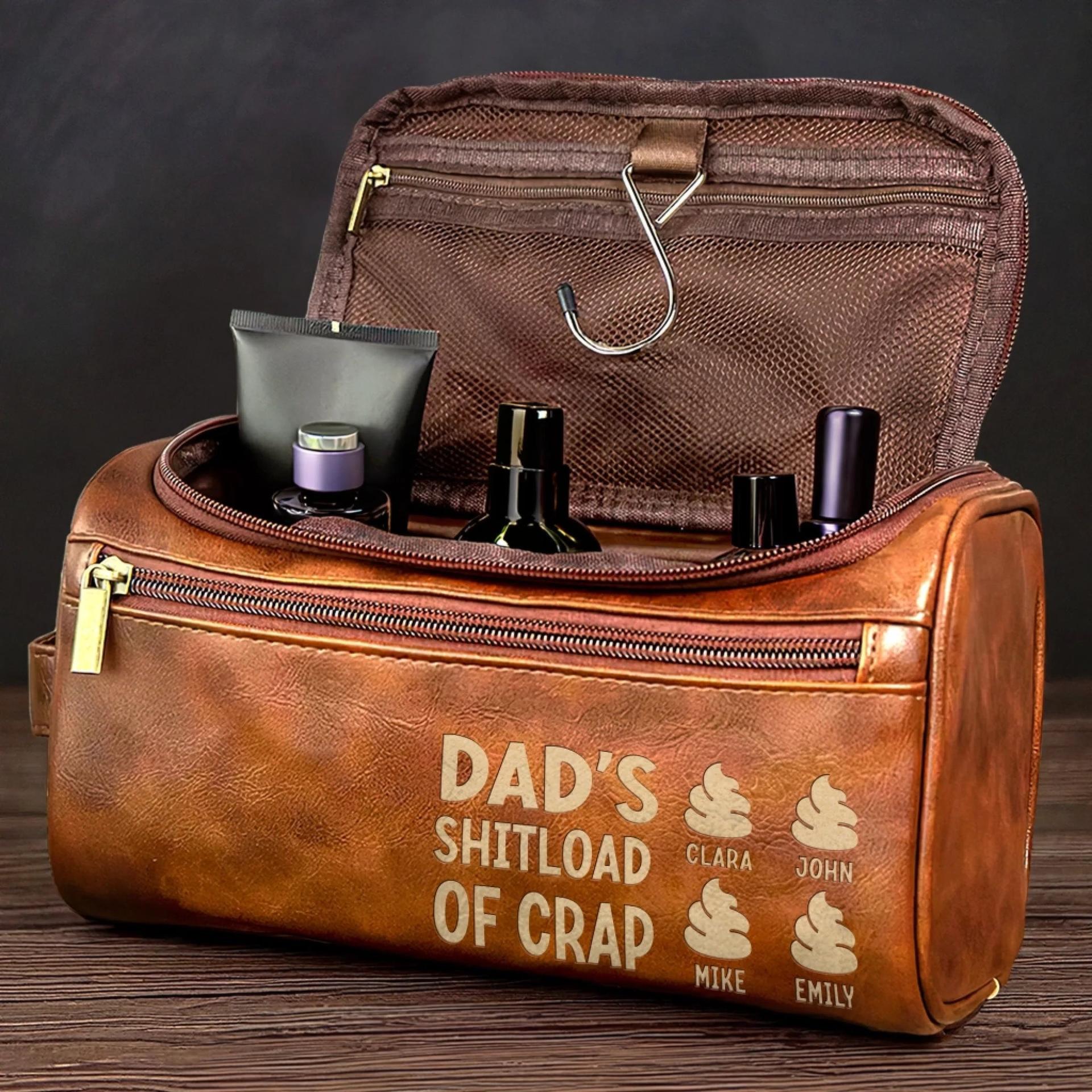 Personalized Leather Toiletry Bag for Men | 1-Piece Minimum, Blind Dropshipping