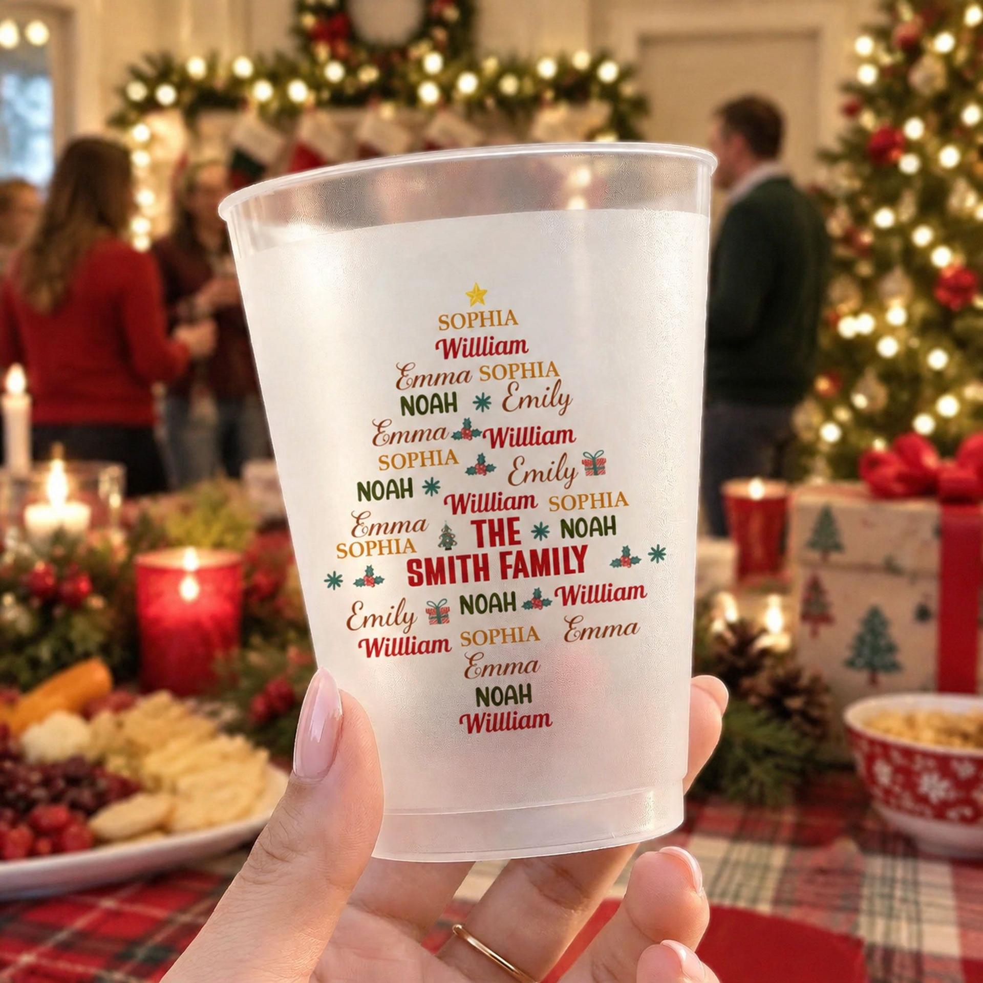 Personalized Christmas Family Cups | Custom Print, No Minimum Order - Custom Frosted Cups High Quality View | MCDFL