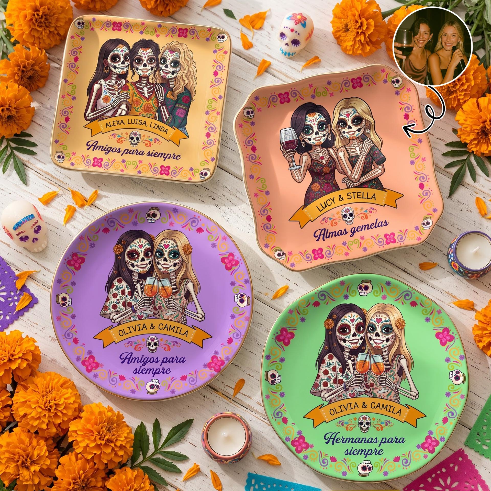 Custom Photo Jewelry Dish for Friends | POD MOQ 1, Ceramic Trinket Tray