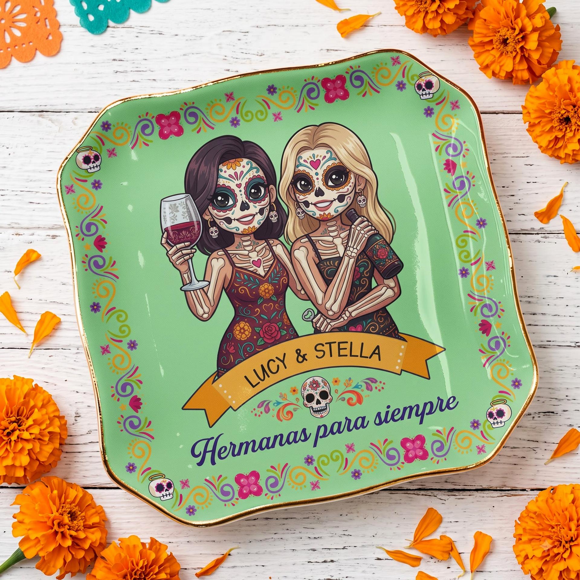 Custom Photo Jewelry Dish for Friends | POD MOQ 1, Ceramic Trinket Tray - Jewelry Dish Detail | Wholesale POD Supplier | MCDFL