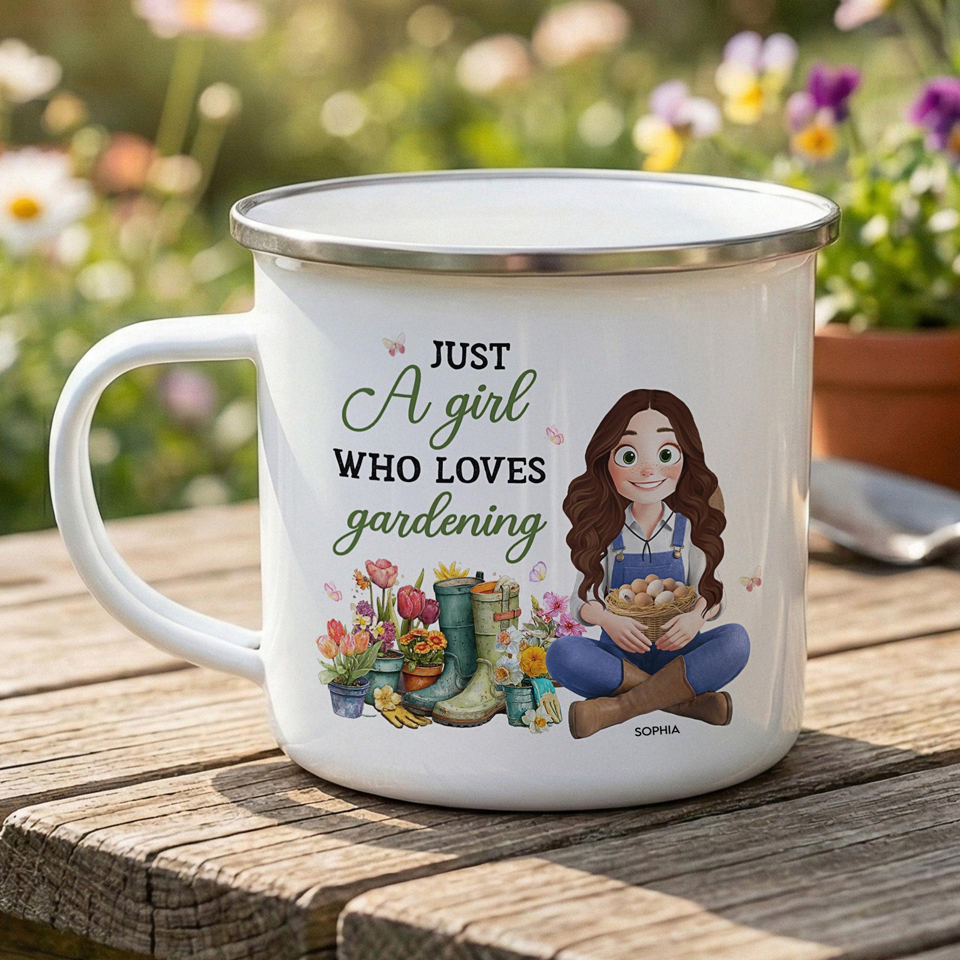 Personalized Gardening Enamel Mug | Custom Print on Demand, 1-Piece Minimum - Enamel Mug Detail | Wholesale POD Supplier | MCDFL