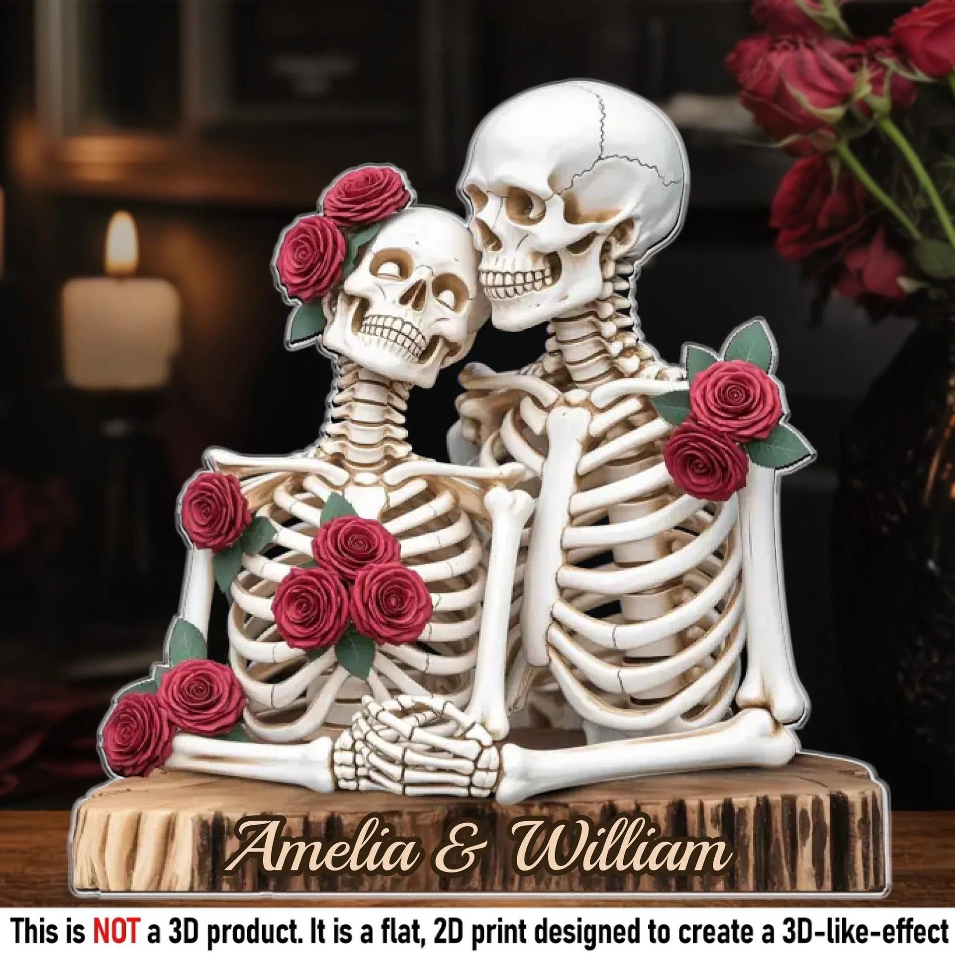 Gothic Skeleton Acrylic Plaque | POD Dropship, Custom Print, No Minimum - Acrylic Plaque Detail | Wholesale POD Supplier | MCDFL