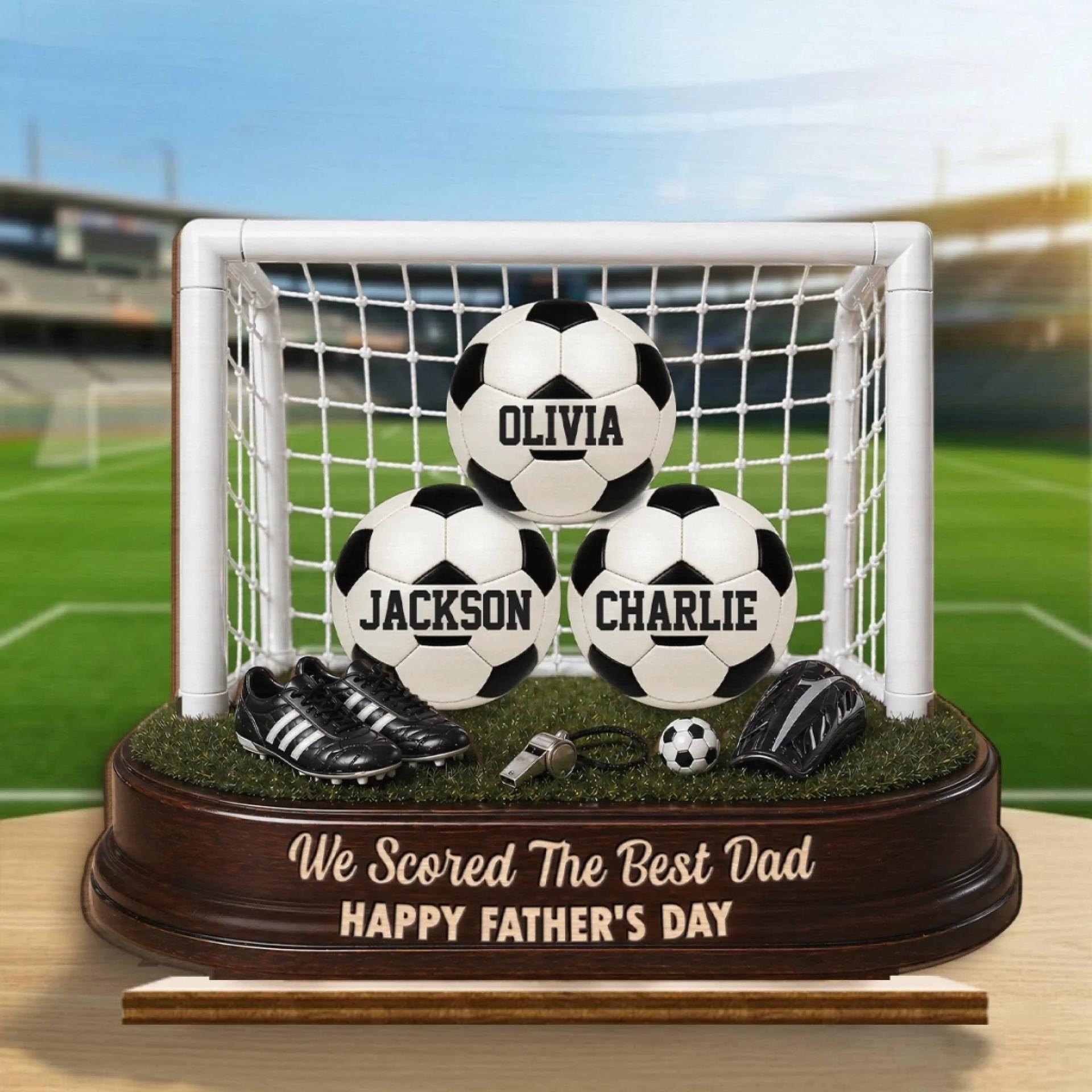 Personalized 2026 Soccer Dad Wood Plaque | White-Label POD, 1-Piece Minimum - Custom Wood Plaque Wholesale | POD Dropship Supplier | MCDFL