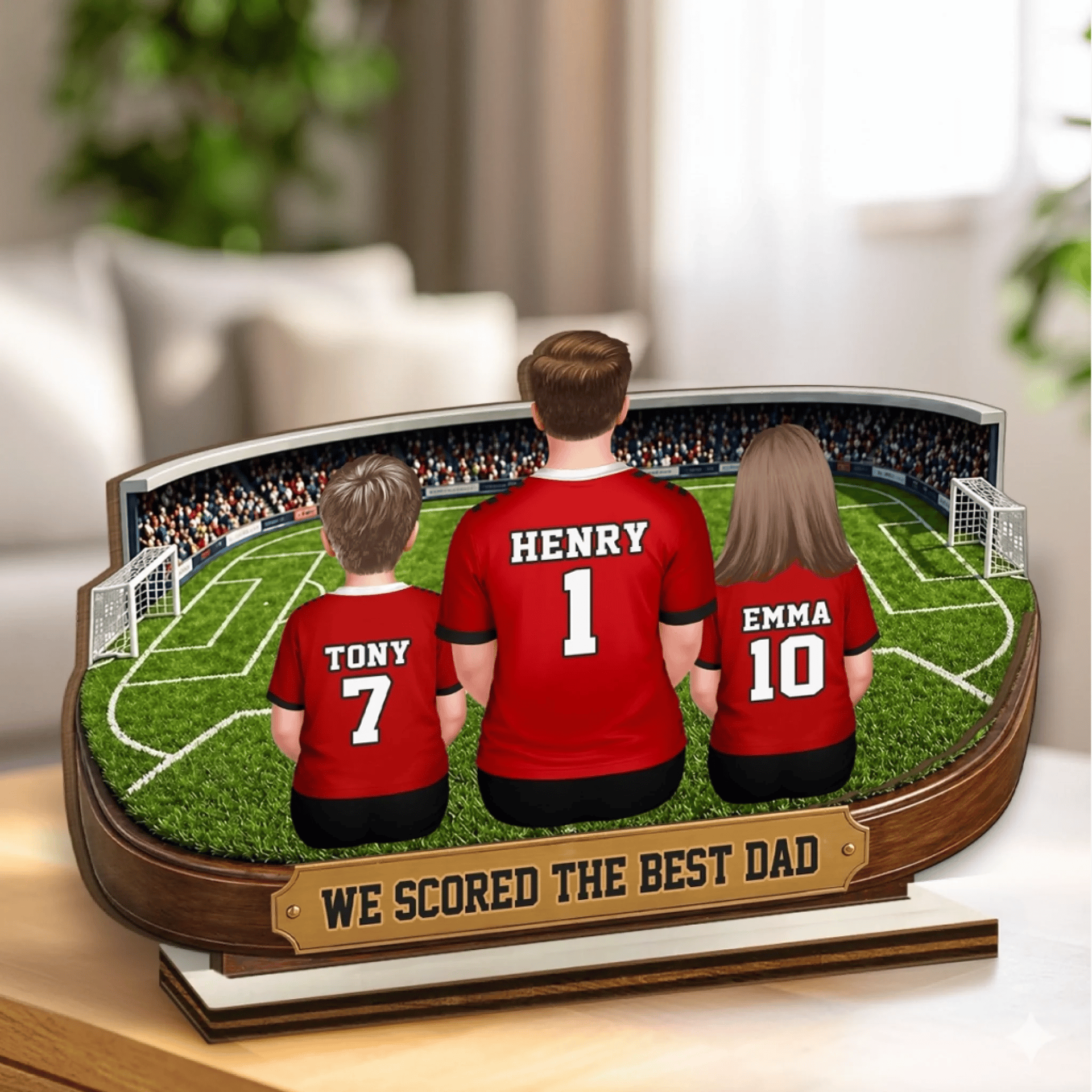 Soccer Dad 2-Layer Wooden Plaque | Custom POD, Factory Direct - Wood Plaque Detail | Wholesale POD Supplier | MCDFL