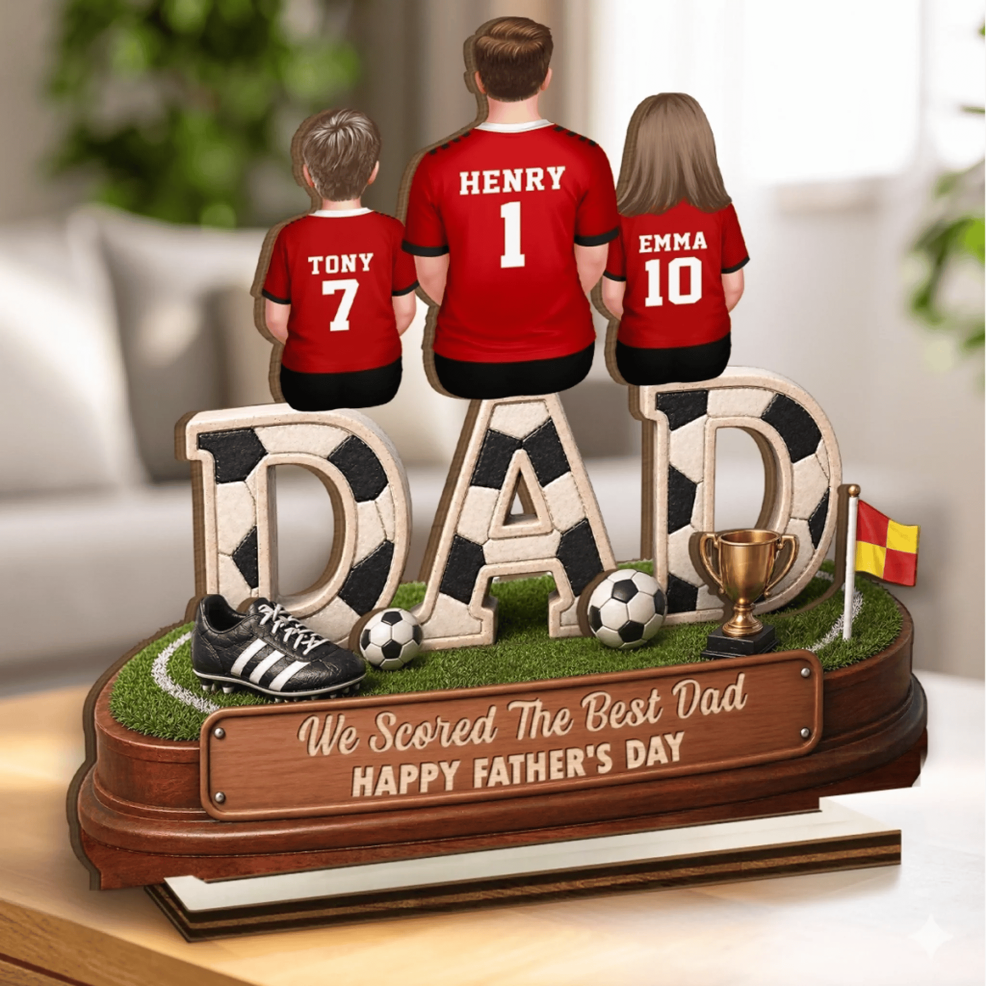 LA 2026 Soccer Custom 2-Layer Wooden Plaque | Blind Dropship, MOQ 1 - Wood Plaque Detail | Wholesale POD Supplier | MCDFL