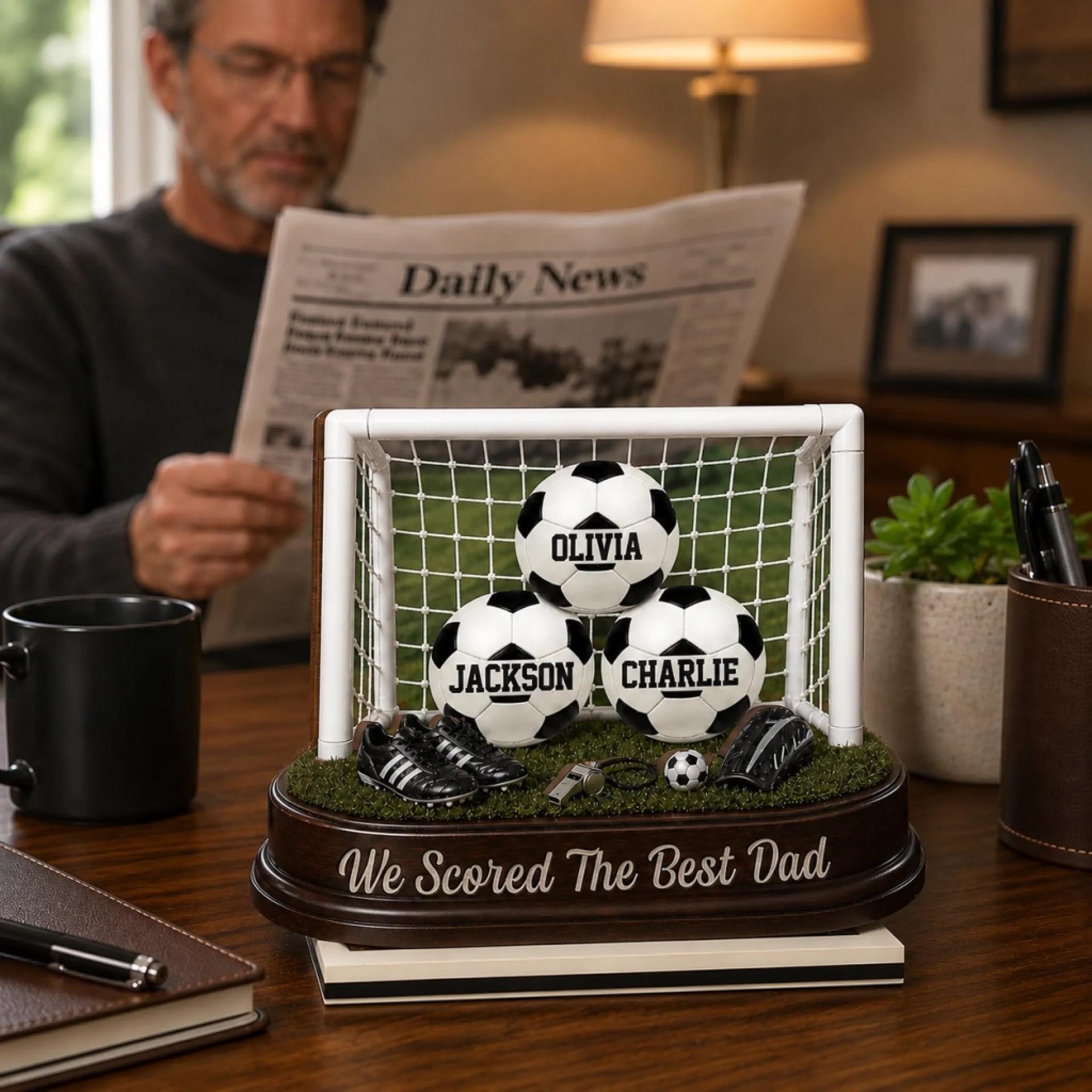 Personalized 2026 Soccer Dad Wood Plaque | White-Label POD, 1-Piece Minimum - Wood Plaque Detail | Wholesale POD Supplier | MCDFL