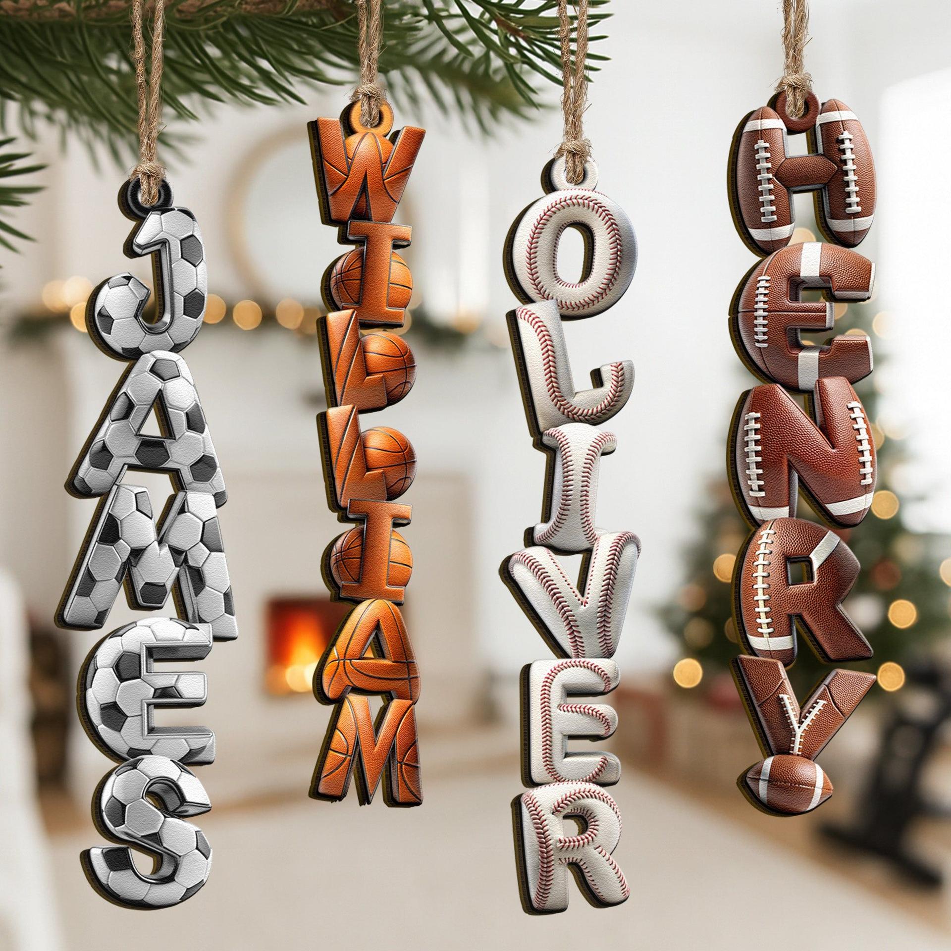 Sport Name Wooden Ornament | POD Dropship, Custom Print MOQ 1 - Custom Wooden Ornament Wholesale | MCDFL
