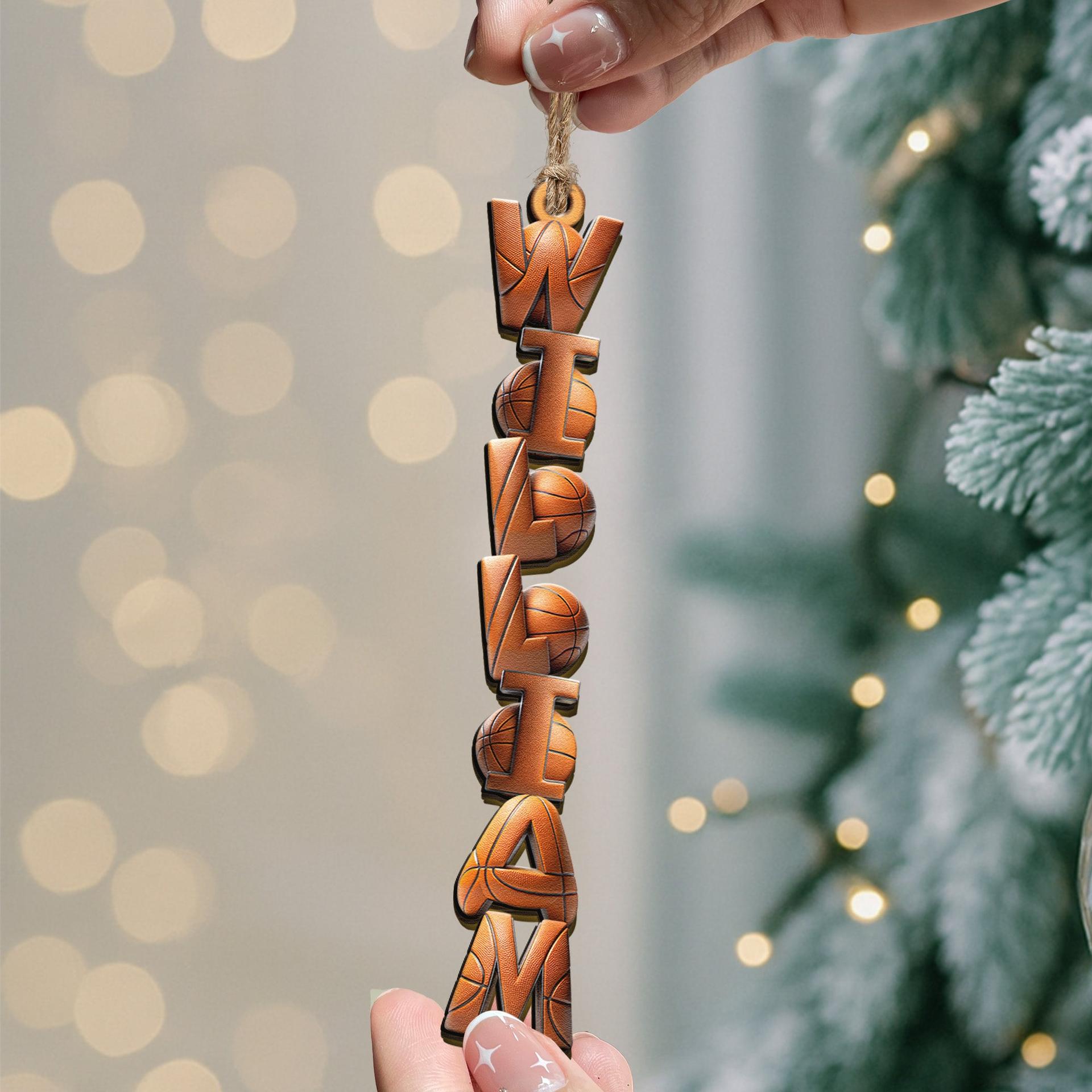 Personalized Sports Wooden Ornament | Blind Dropshipping, 1-Piece Minimum - Wooden Ornament Detail | Wholesale POD Supplier | MCDFL