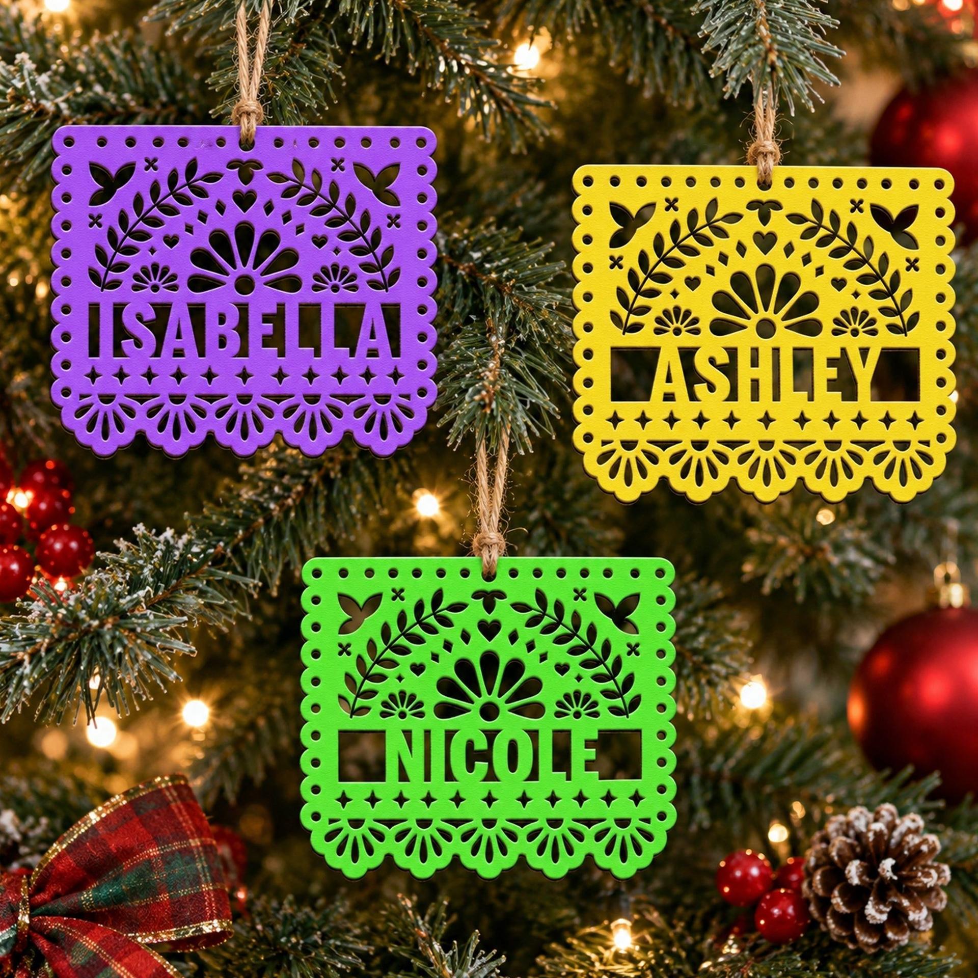 Custom Papel Picado Wooden Ornament | POD Dropship, Print On Demand - Custom Wooden Ornament Wholesale | MCDFL