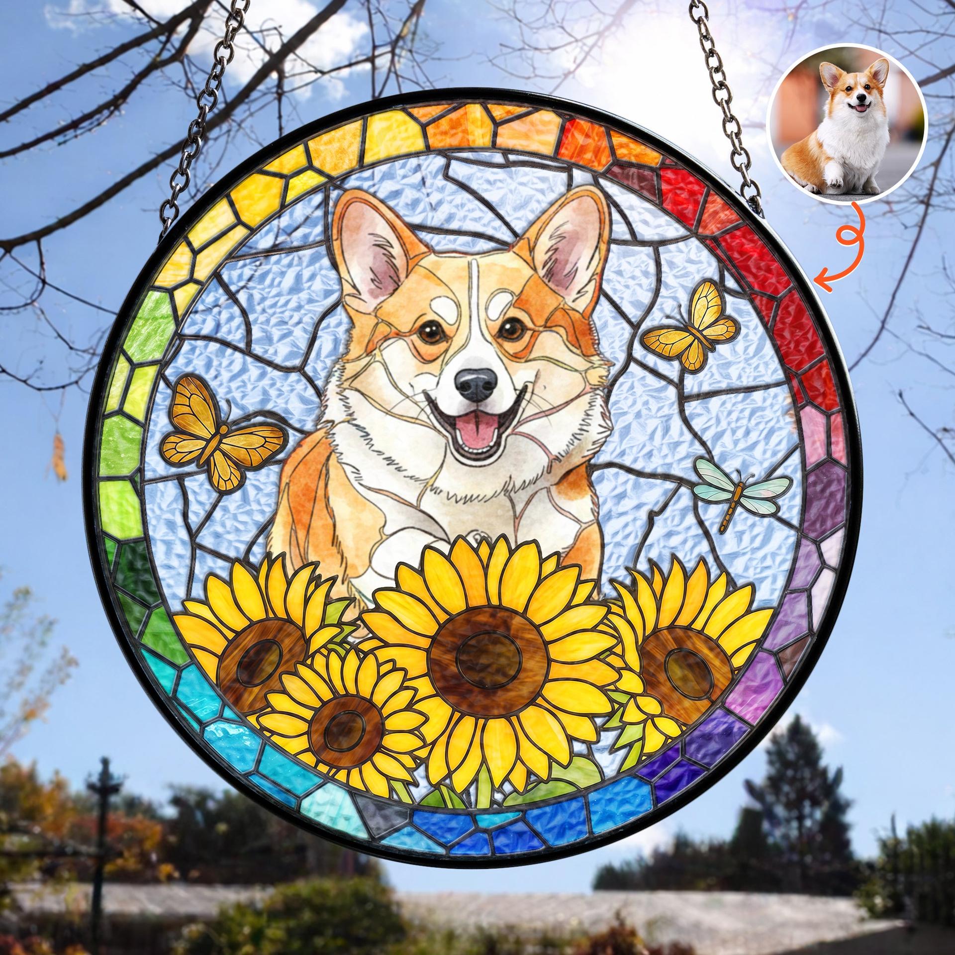 Custom Pet Portrait Suncatcher | Unbranded Fulfillment, 1-Piece Minimum - Custom Stained Glass Suncatcher Wholesale | MCDFL