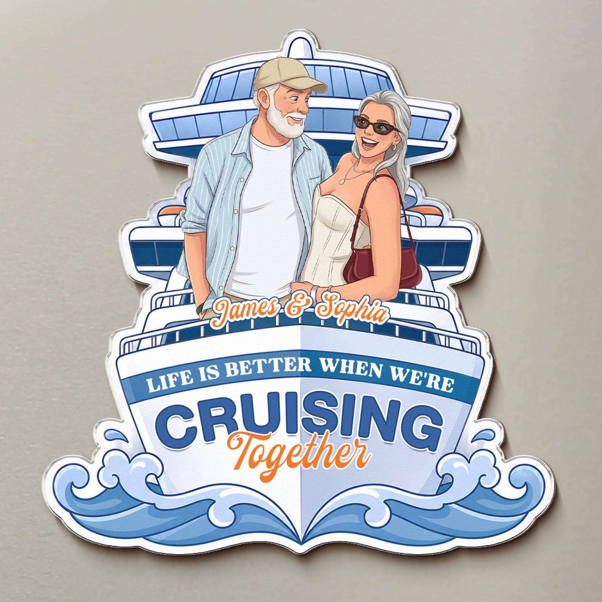 Custom Photo Cartoon Magnet for Couples | White-Label, No Minimum Order - Acrylic Magnet Detail | Wholesale POD Supplier | MCDFL