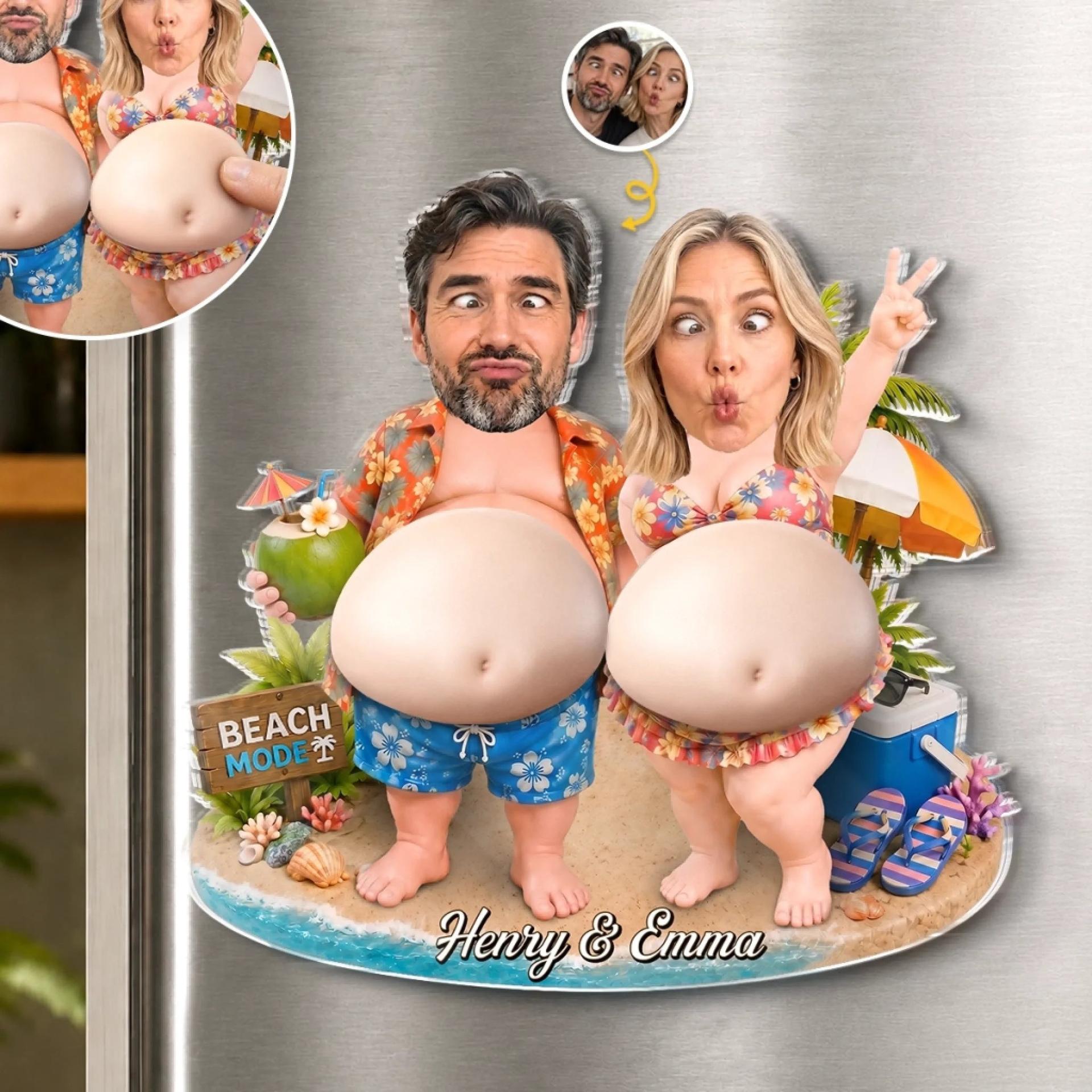 Custom Photo Squishy Magnet for Couples | Blind Dropshipping, 1-Piece Minimum - Custom 3D Acrylic Squishy Wholesale | POD Dropship Supplier | MCDFL