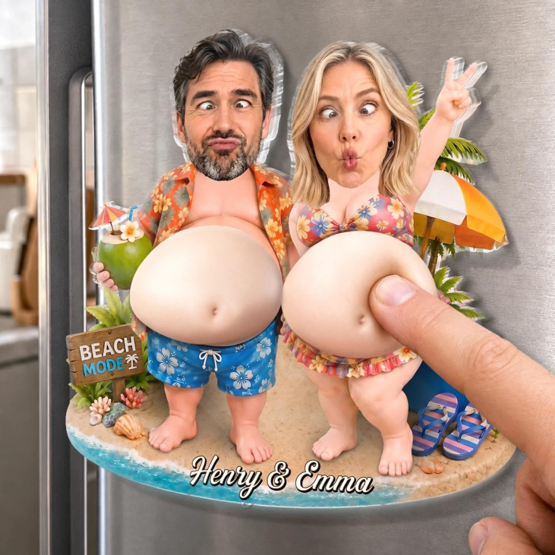 Custom Photo Squishy Magnet for Couples | Blind Dropshipping, 1-Piece Minimum - 3D Acrylic Squishy Detail | Wholesale POD Supplier | MCDFL