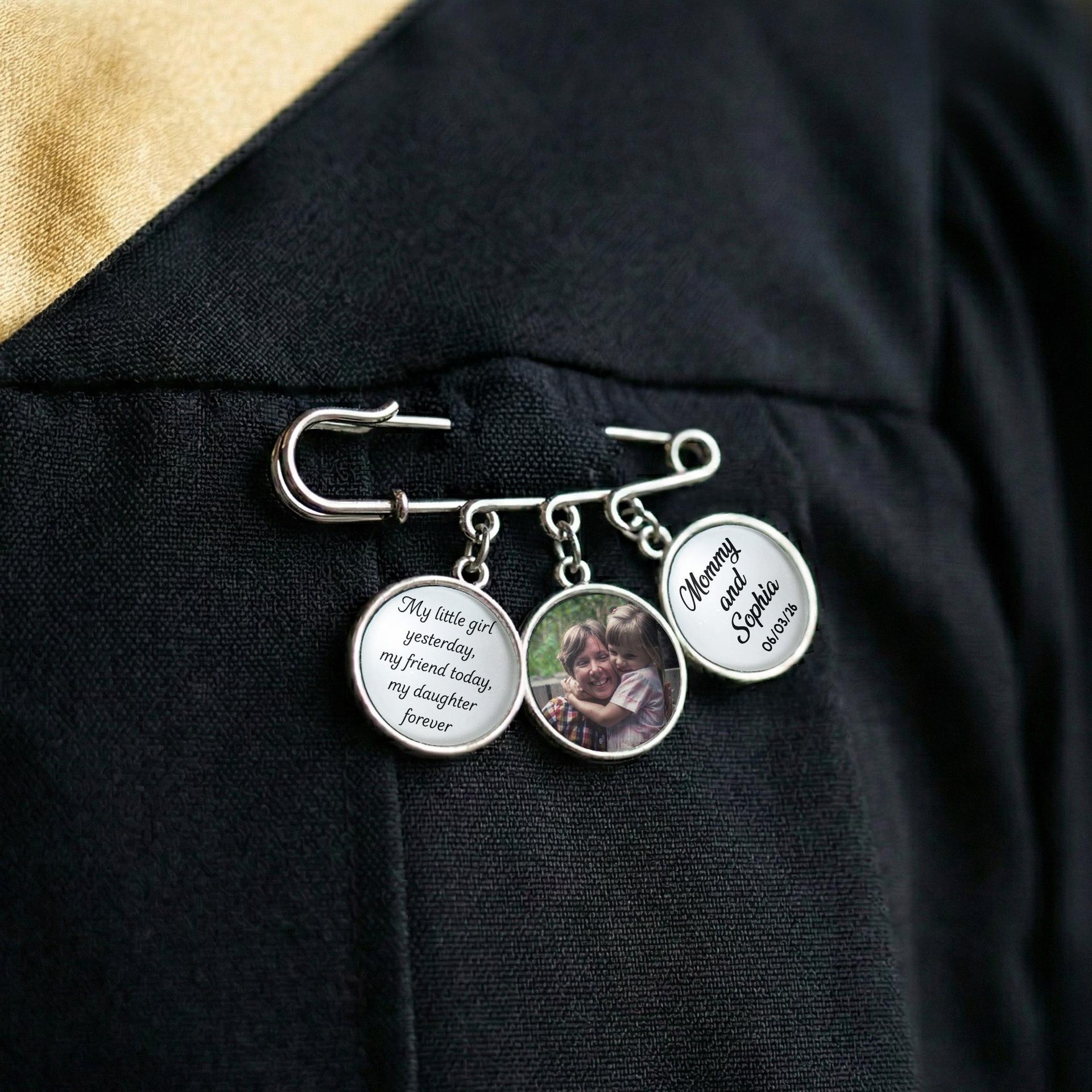 Custom Photo Lapel Pin for Weddings | Unbranded Fulfillment, Print-on-Demand - Lapel Pin Detail | Wholesale POD Supplier | MCDFL