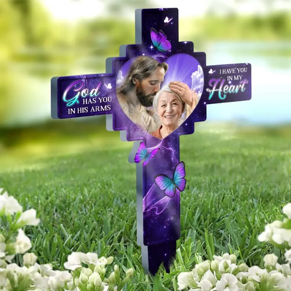 Memorial Photo Garden Stake for Sympathy Gifts | Blind Dropship, No Minimum Order - Custom Acrylic Garden Stake Wholesale | MCDFL