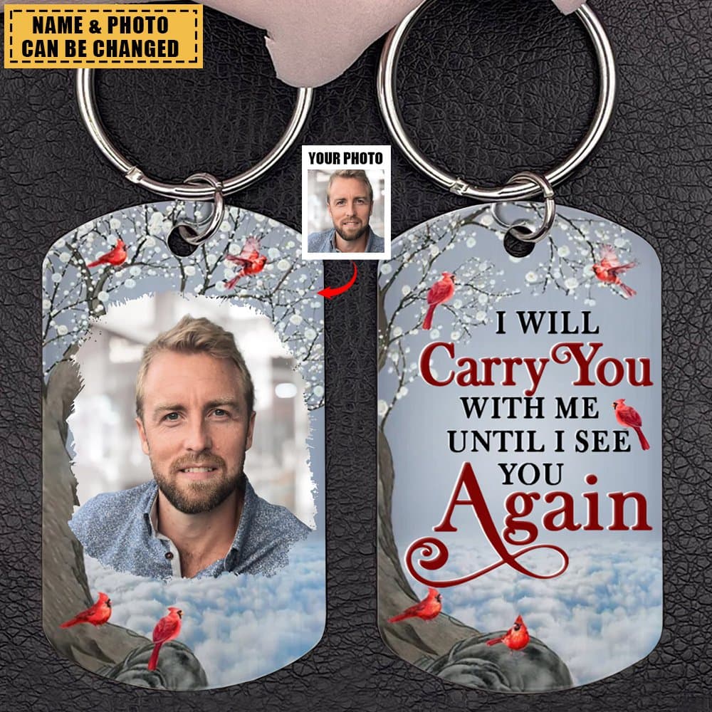 Custom Memorial Photo Keychain for Pet Loss | No Minimum Order, Blind Dropship - Custom Steel Keychain Wholesale | POD Dropship Supplier | MCDFL