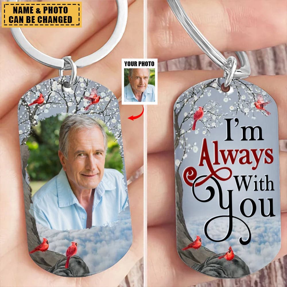 Custom Memorial Photo Keychain for Pet Loss | No Minimum Order, Blind Dropship - Steel Keychain Detail | Wholesale POD Supplier | MCDFL