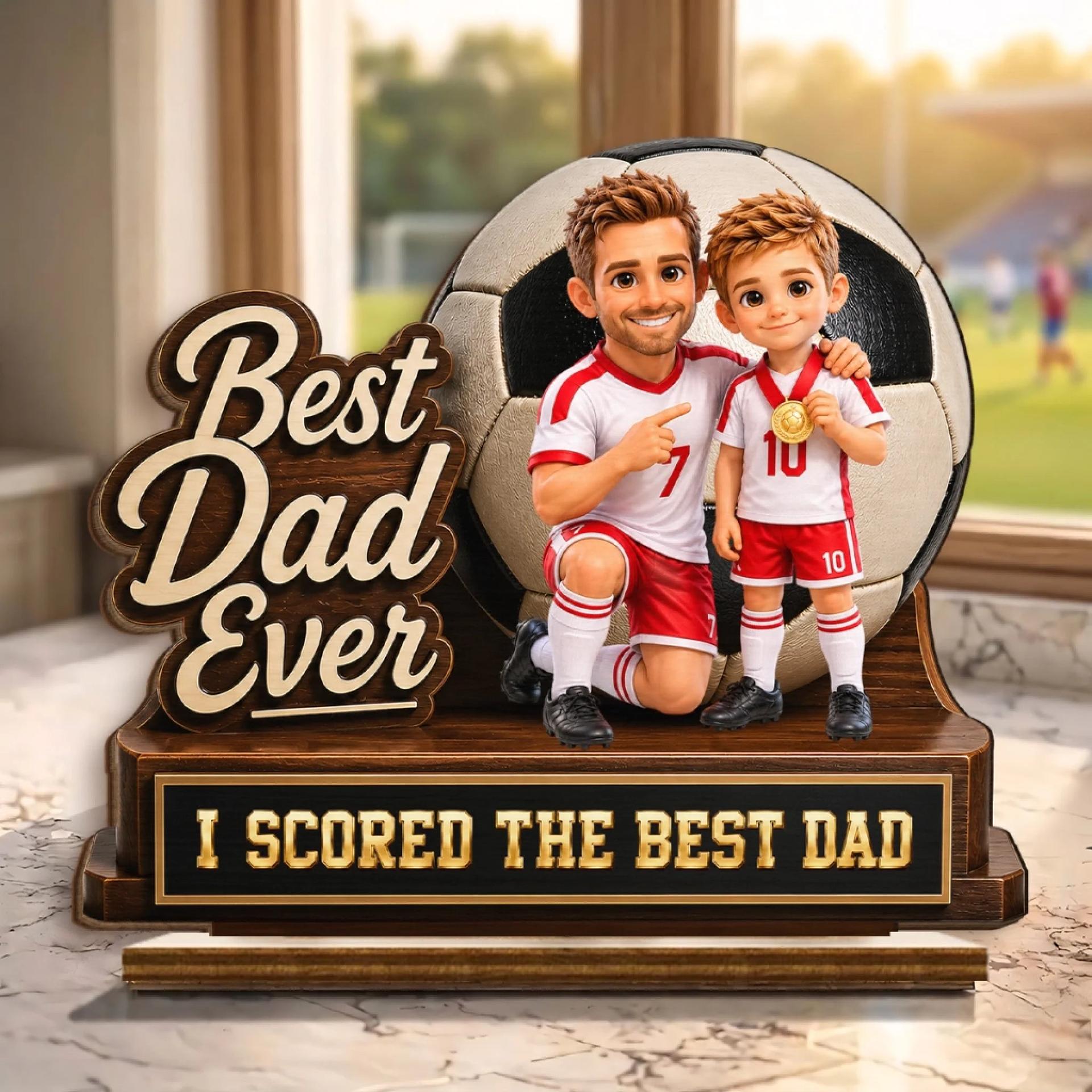 Personalized Soccer Dad Wooden Plaque | Custom Print on Demand, 1-Piece Minimum - Custom Wood Plaque Wholesale | POD Dropship Supplier | MCDFL