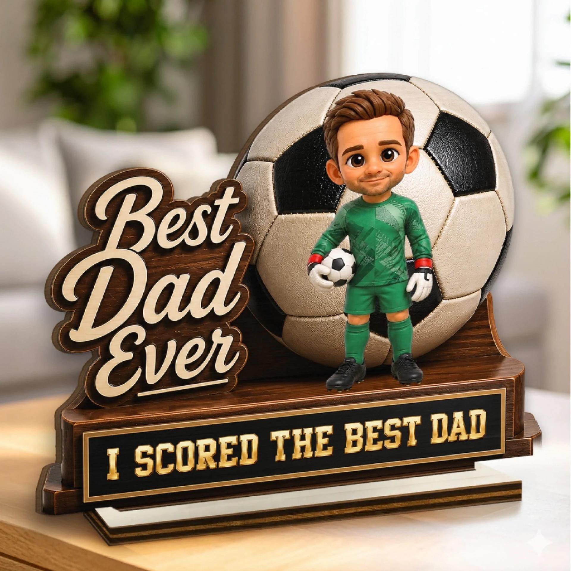Personalized Soccer Dad Wooden Plaque | Custom Print on Demand, 1-Piece Minimum - Wood Plaque Detail | Wholesale POD Supplier | MCDFL