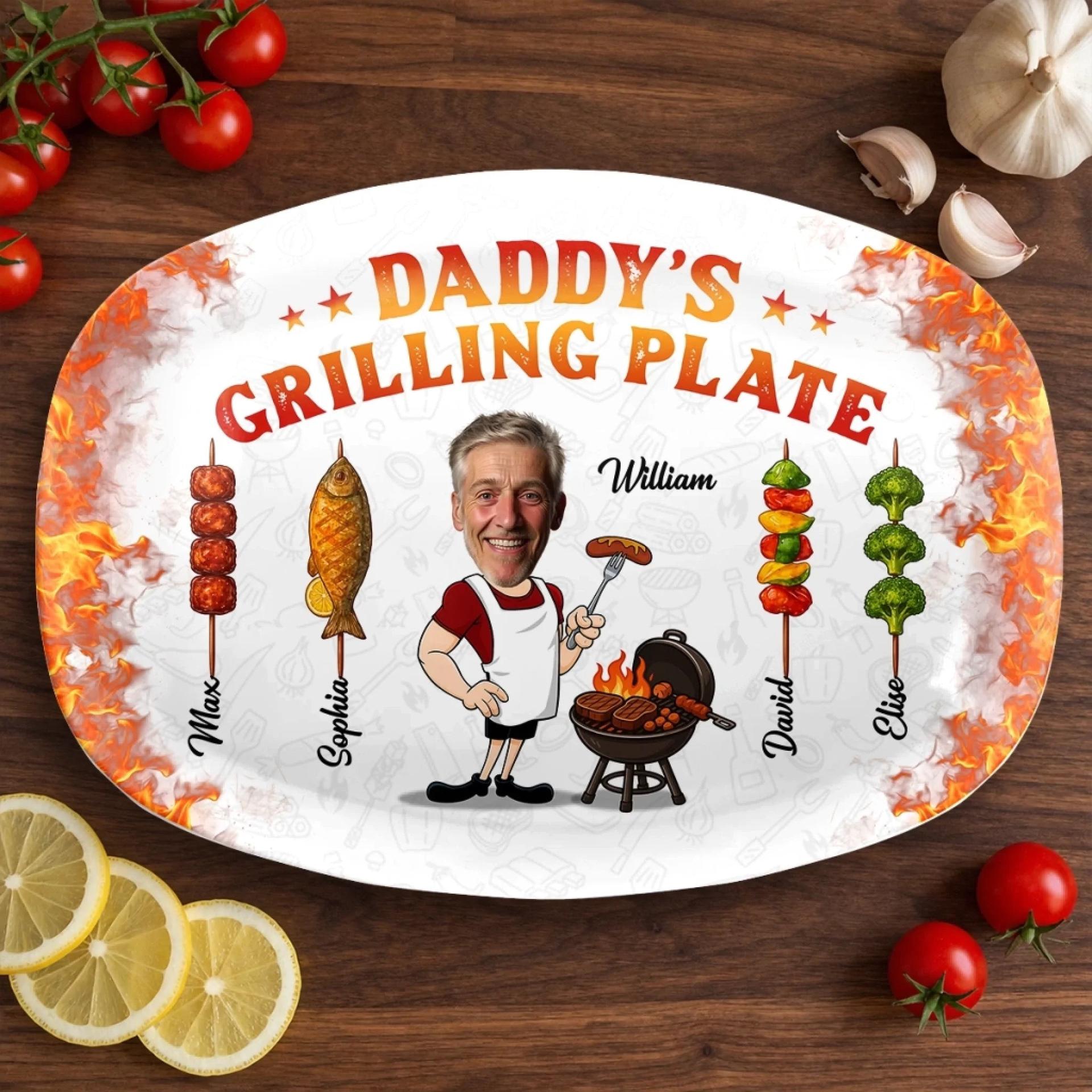Custom Photo Collage Platter for Dad | Factory Direct, 1-Piece Minimum - Custom Platter High Quality View | MCDFL