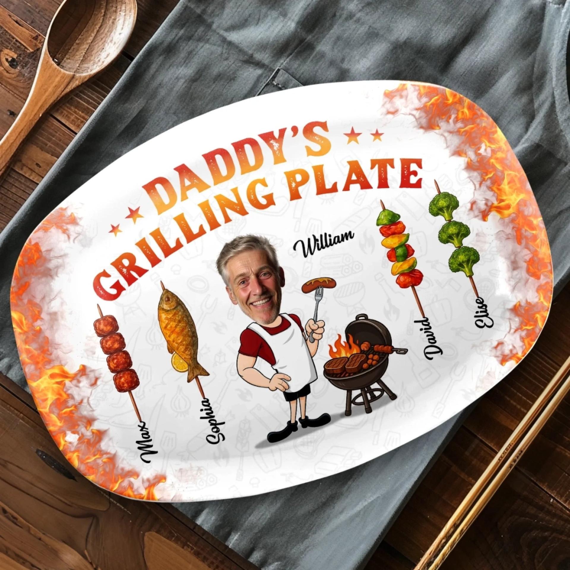 Custom Photo Collage Platter for Dad | Factory Direct, 1-Piece Minimum gallery thumbnail - Platter