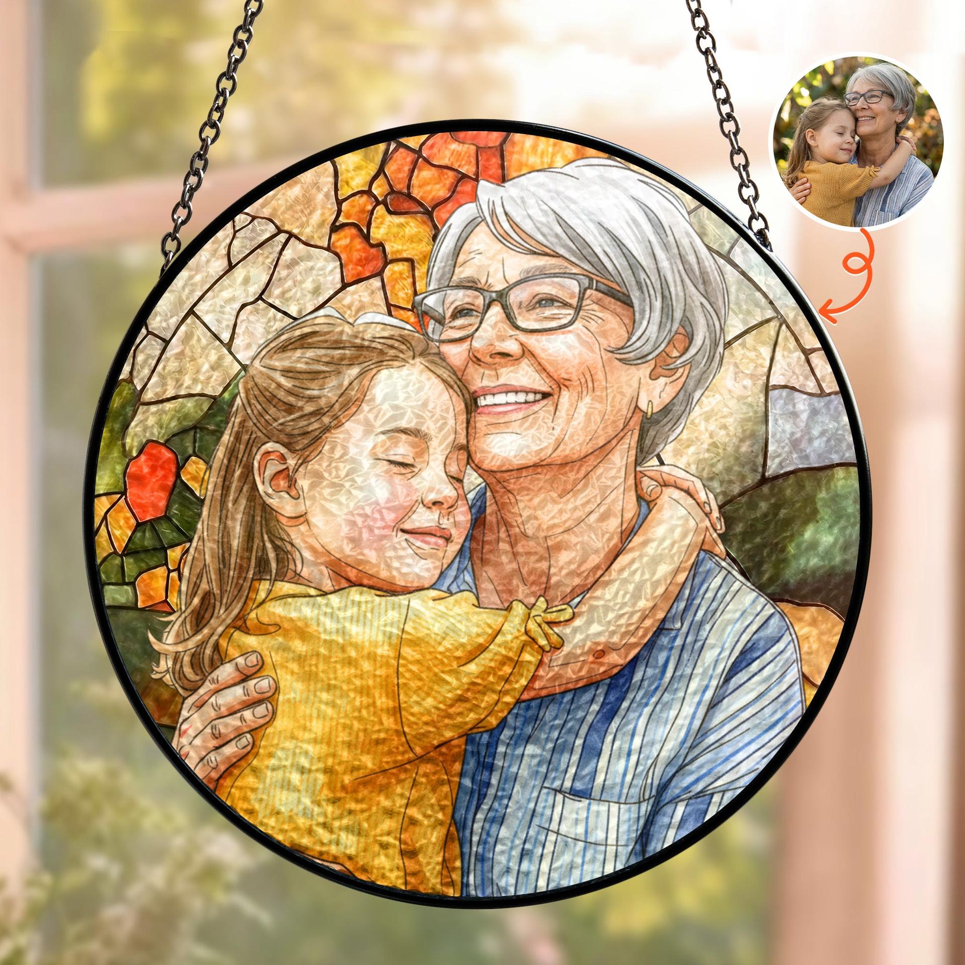 Custom Photo Suncatcher for Mother's Day | Unbranded Fulfillment, MOQ 1 - Custom Stained Glass Suncatcher High Quality View | MCDFL