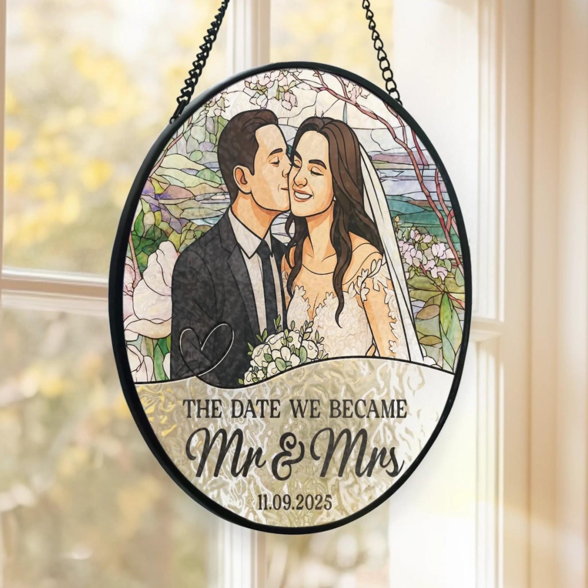 Custom Photo Stained Glass Suncatcher | Anniversary POD, Factory Direct - Stained Glass Suncatcher Detail | Wholesale POD Supplier | MCDFL