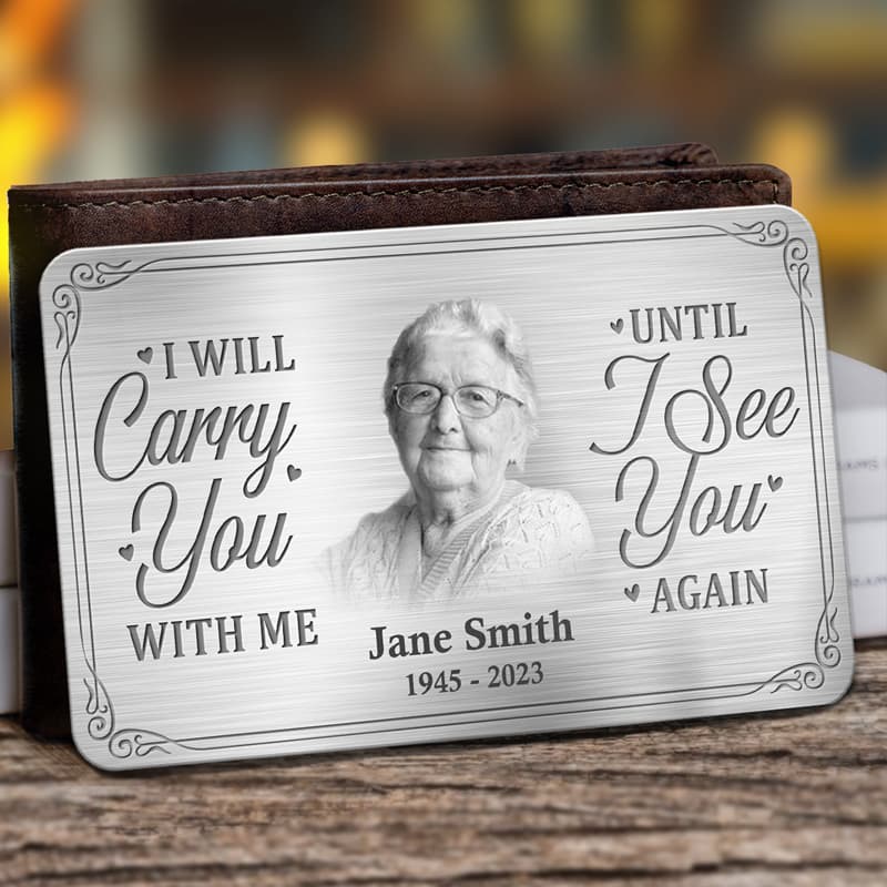 Custom Photo Sympathy Wallet Card | White-Label POD, MOQ 1 - Custom Wallet Card Wholesale | POD Dropship Supplier | MCDFL