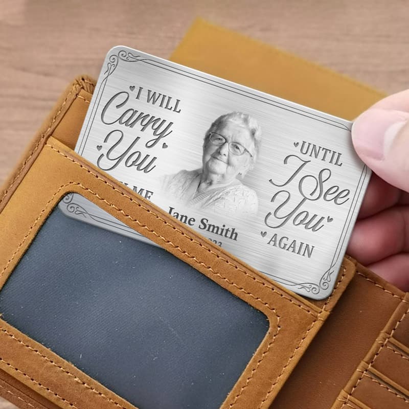 Custom Photo Sympathy Wallet Card | White-Label POD, MOQ 1 - Wallet Card Detail | Wholesale POD Supplier | MCDFL