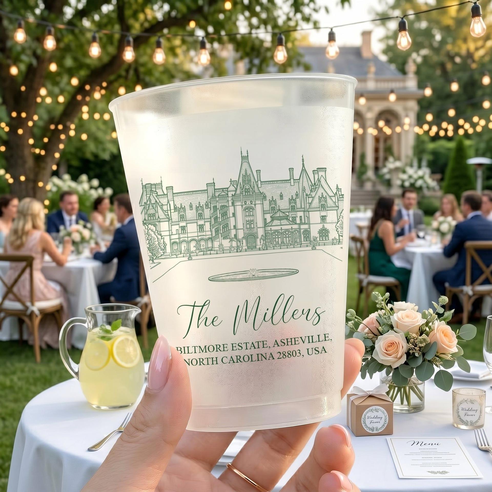 Custom Wedding Venue Photo Cups | POD Dropship, No Minimum gallery thumbnail - Frosted Cups