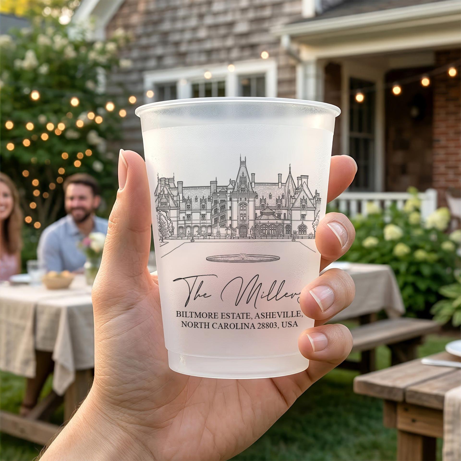 Custom Wedding Venue Photo Cups | POD Dropship, No Minimum gallery thumbnail - Frosted Cups