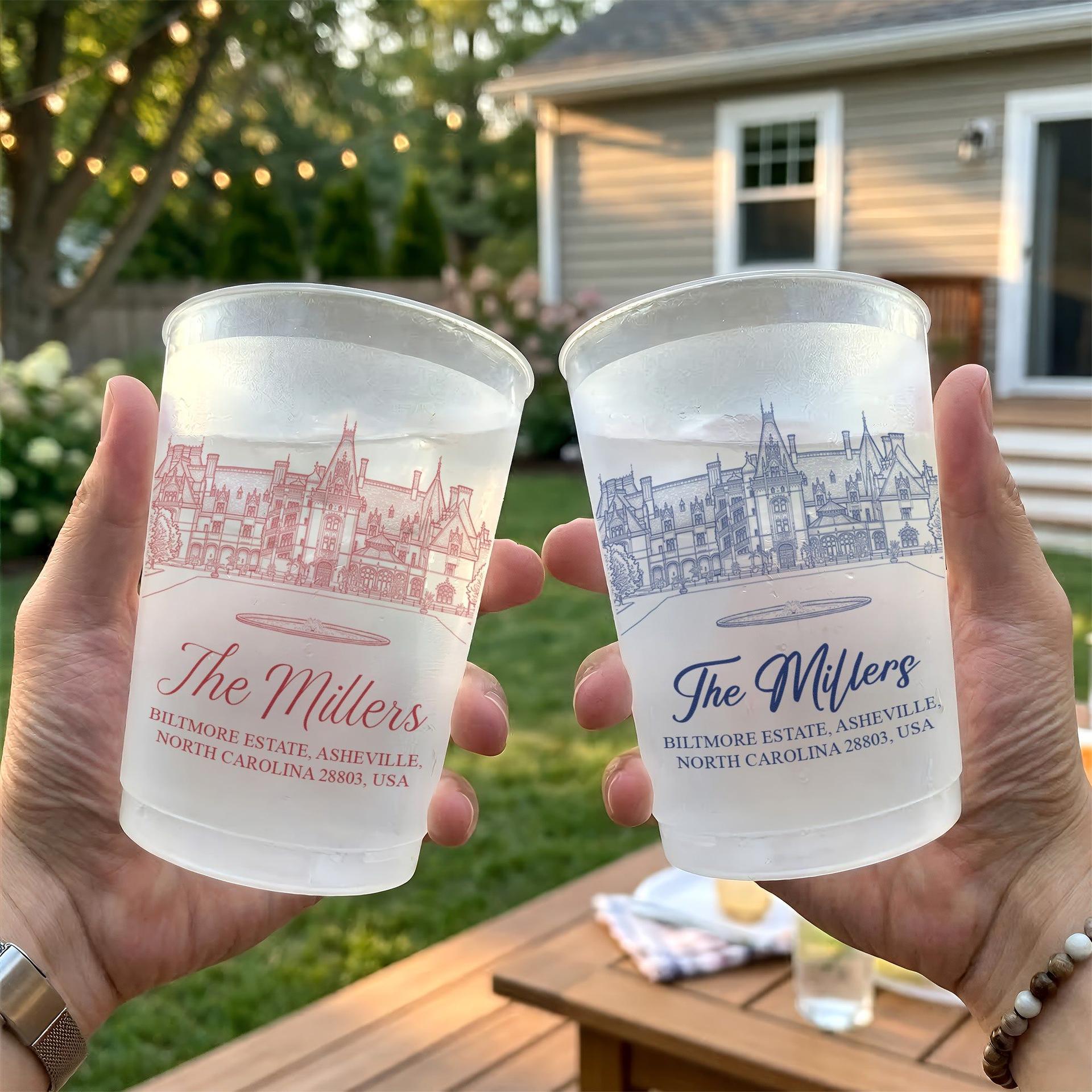 Custom Wedding Venue Photo Cups | POD Dropship, No Minimum gallery thumbnail - Frosted Cups