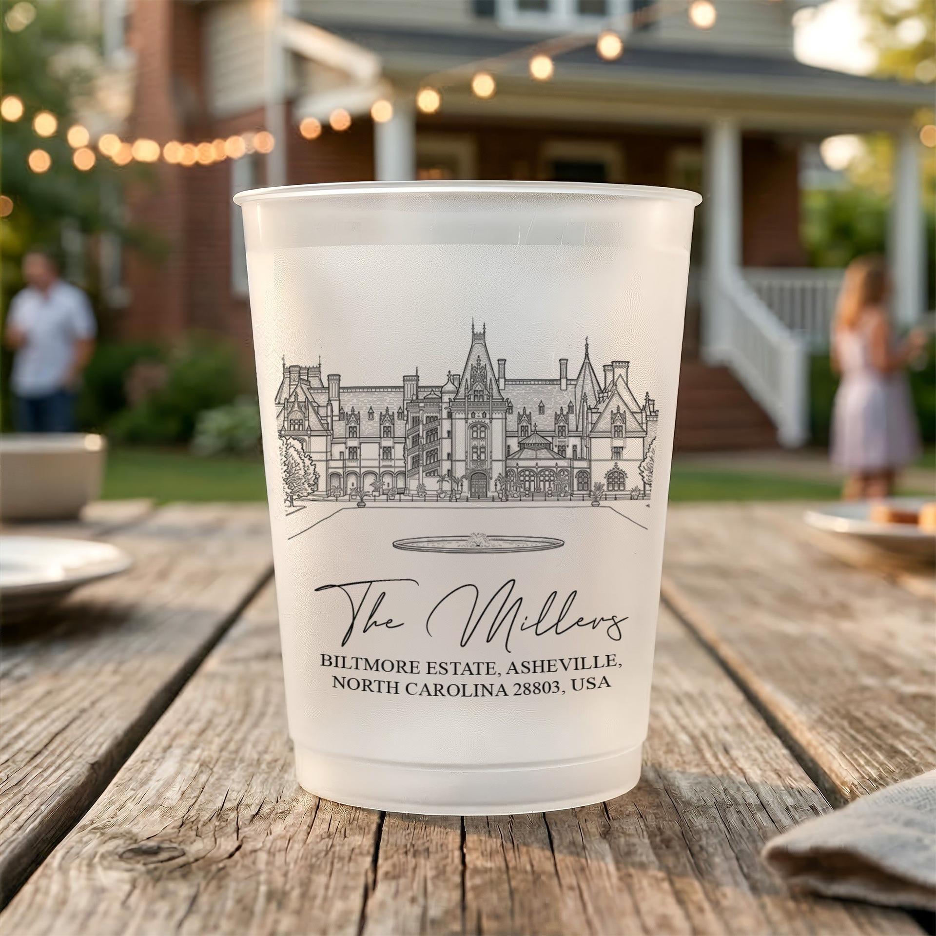 Custom Wedding Venue Photo Cups | POD Dropship, No Minimum gallery thumbnail - Frosted Cups