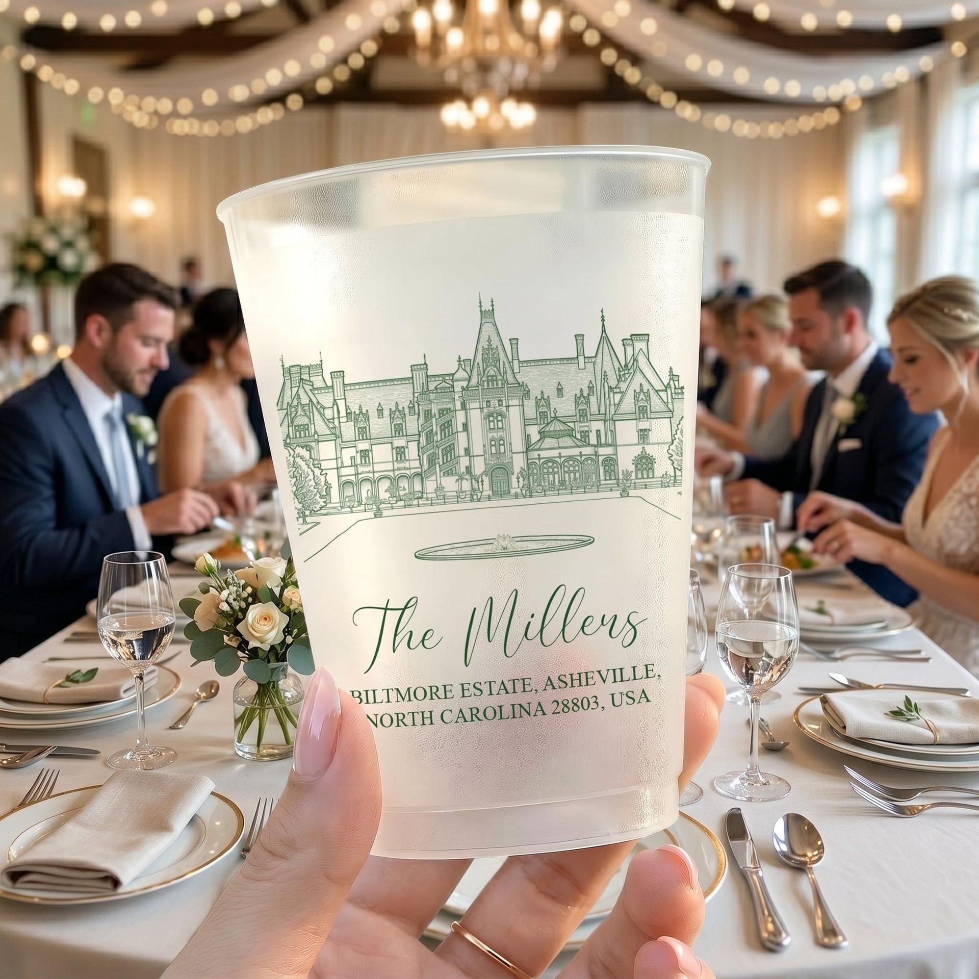 Custom Wedding Venue Photo Cups | POD Dropship, No Minimum gallery thumbnail - Frosted Cups