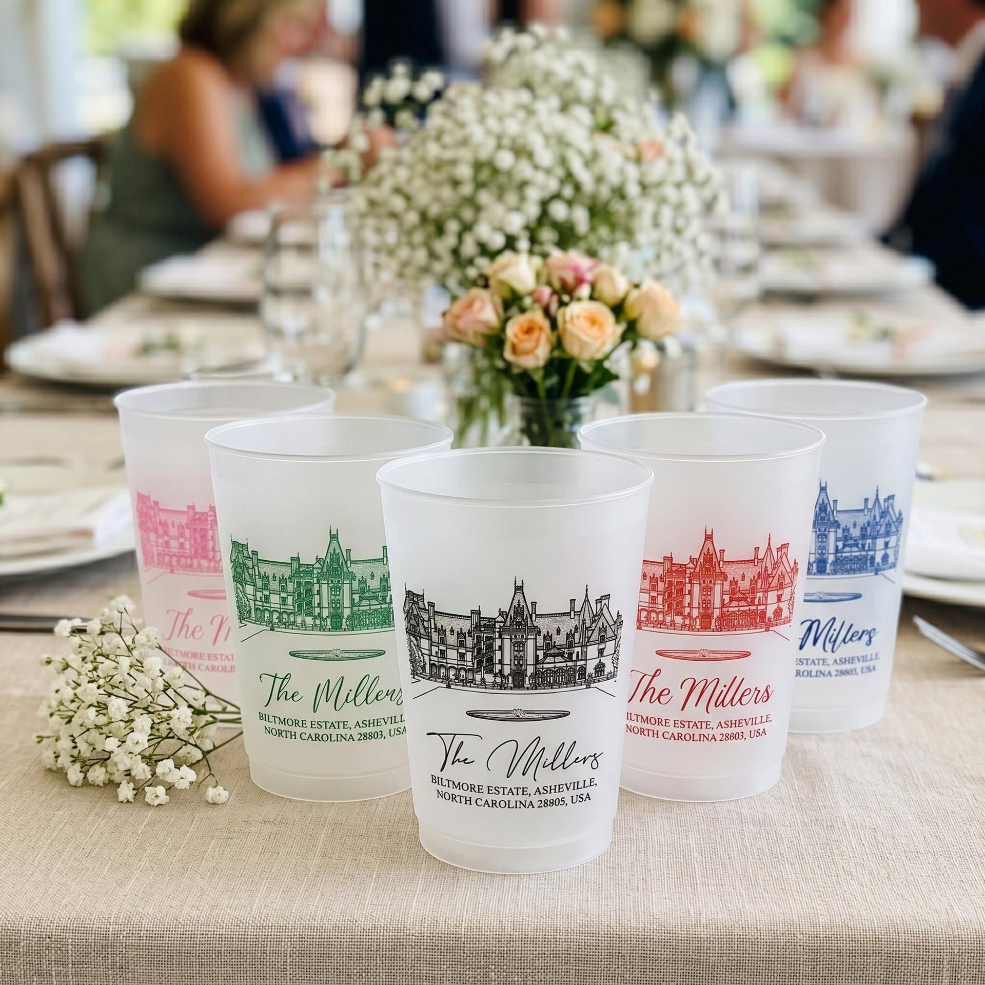 Custom Wedding Venue Photo Cups | POD Dropship, No Minimum gallery thumbnail - Frosted Cups