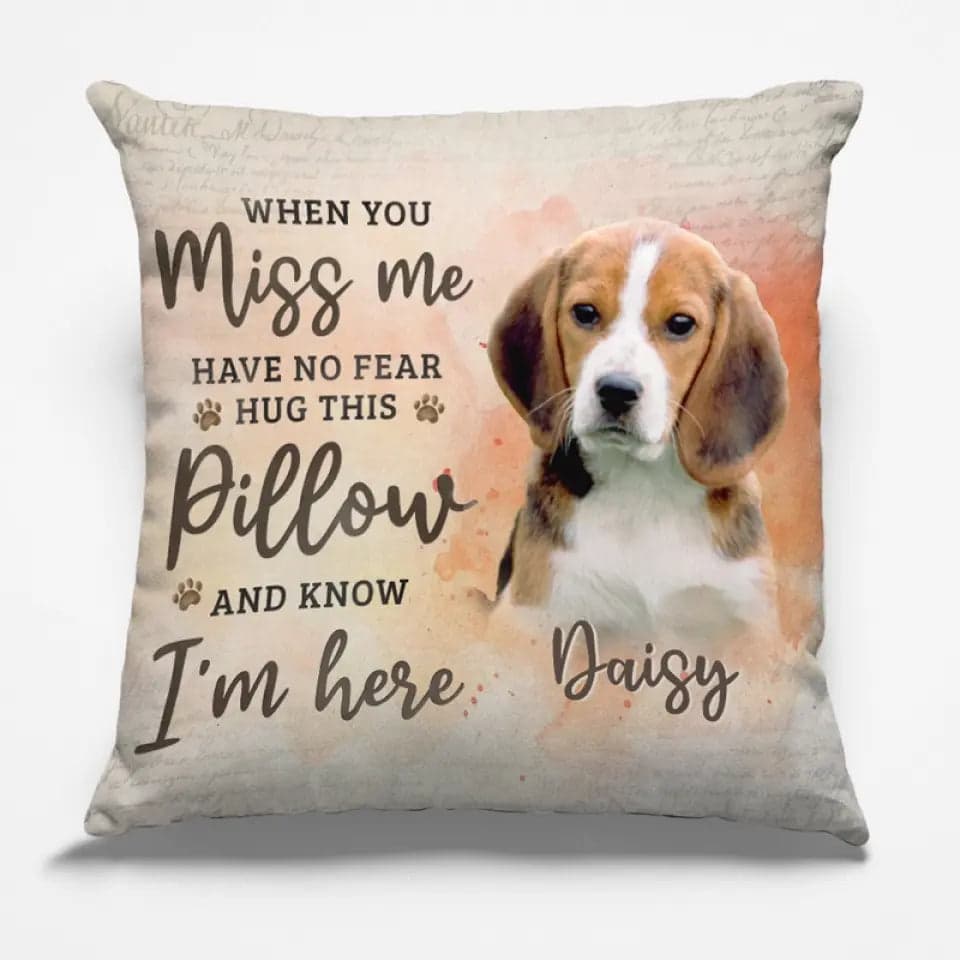 Custom Photo Memorial Pillow for Pet Loss | White-Label Dropship, MOQ 1 - Custom Square Pillow Wholesale | MCDFL