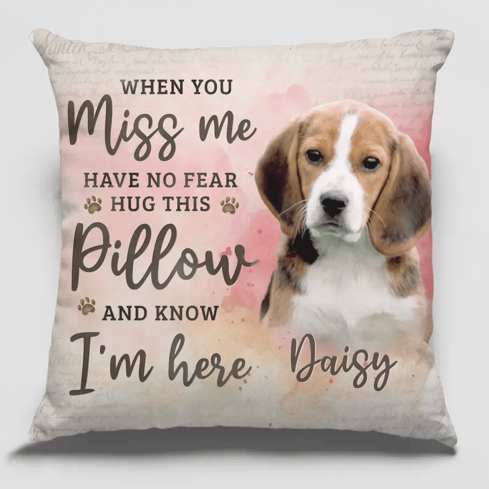 Custom Photo Memorial Pillow for Pet Loss | White-Label Dropship, MOQ 1 gallery thumbnail - Square Pillow