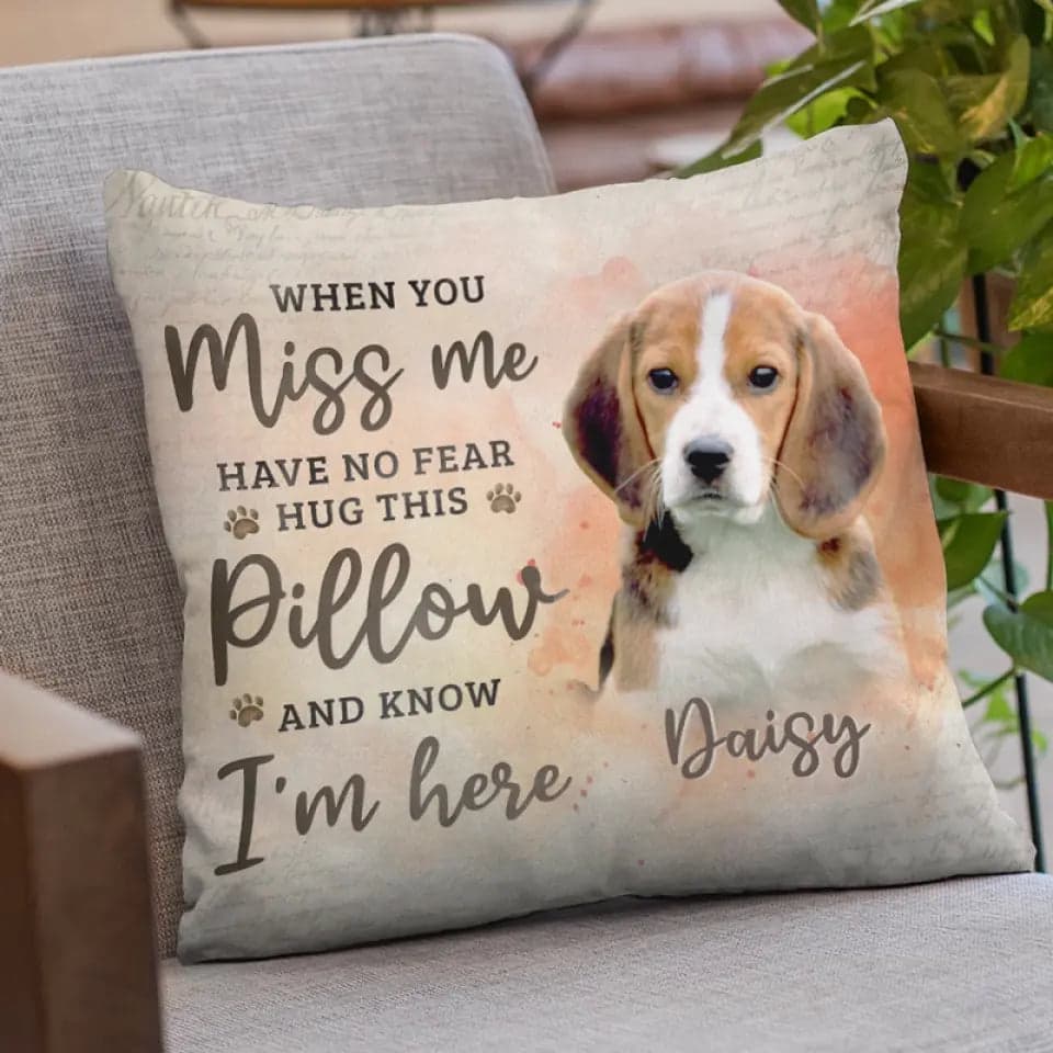 Custom Photo Memorial Pillow for Pet Loss | White-Label Dropship, MOQ 1 gallery thumbnail - Square Pillow