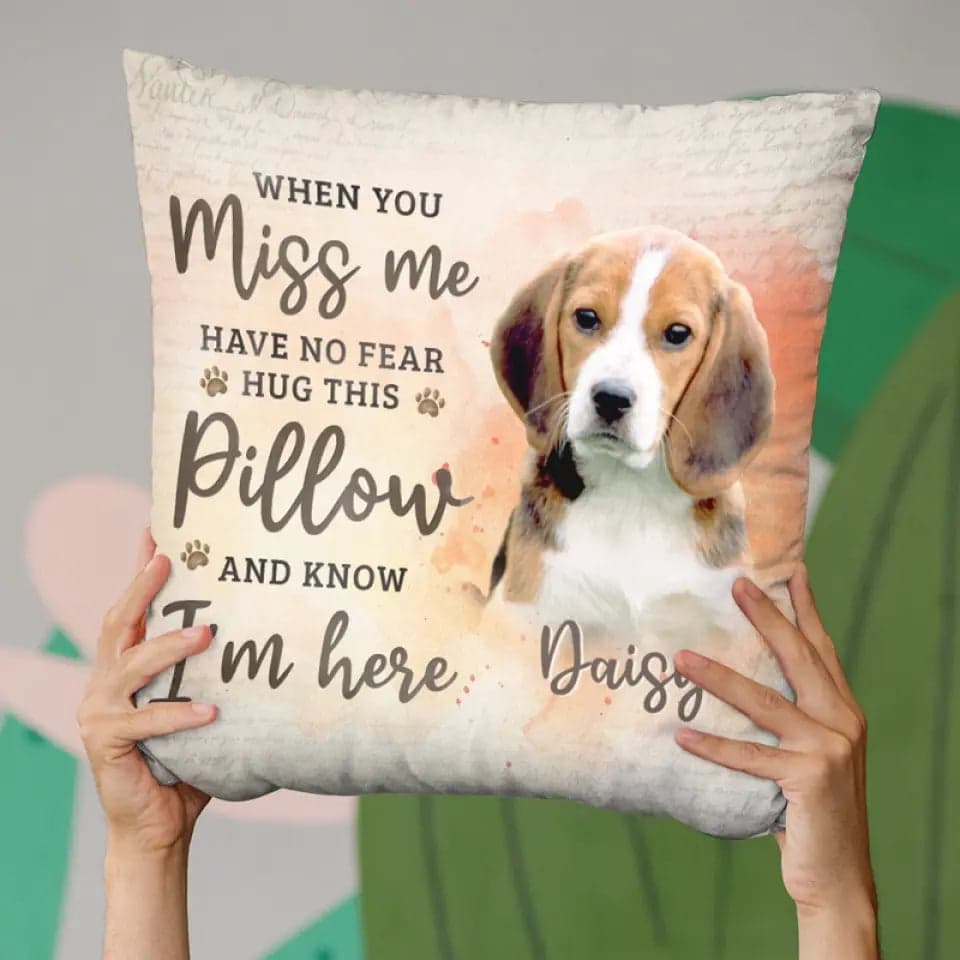 Custom Photo Memorial Pillow for Pet Loss | White-Label Dropship, MOQ 1 gallery thumbnail - Square Pillow